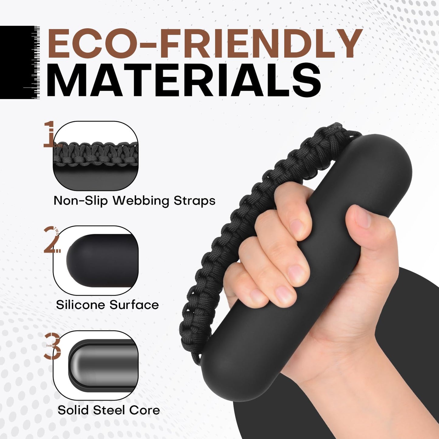 Hikeen Hand Weights Set for Women Men, Soft Dumbbells of 2 (1lb Each), Walking Weight with Hand Strap for Aerobics, Jogging, Running(Black,2lb sets)