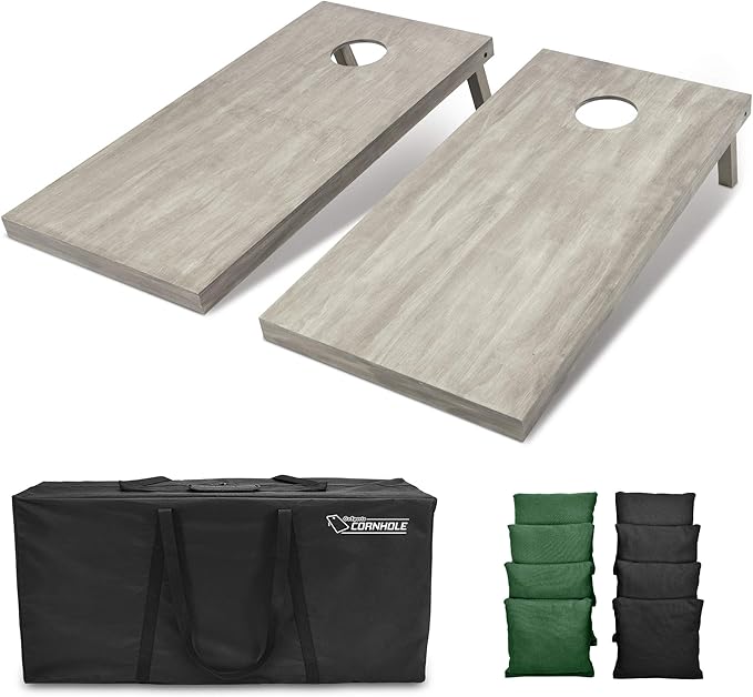 GoSports 4 ft x 2 ft Regulation Size Wooden Cornhole Boards Set - Includes Carrying Case and Bean Bags (Choose Your Colors) Over 100 Color Combinations