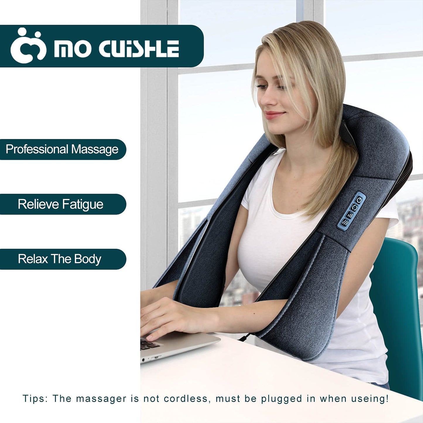 Mo Cuishle Father's Day Dad Gifts, Shiatsu Neck and Back Massager with Heat – Deep Kneading for Shoulder – Ideal Gift for Husband Men Women Mom Him Her – Perfect for Christmas, Mothers Day, Birthdays