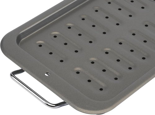 GoodCook Everyday Broiler Baking Pan - Nonstick Heavy-Gauge Steel with Built-in Handles | 7x11-Inch, Gray