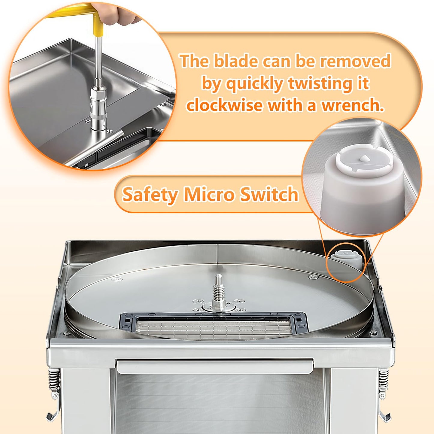 4 in 1 Commercial Vegetable Processor, 200W Electric Veggie Fruit Slicer Dicer Shredder & Strip Crinkle Cutter All Stainless Steel 110volt, for Commercial Home Use