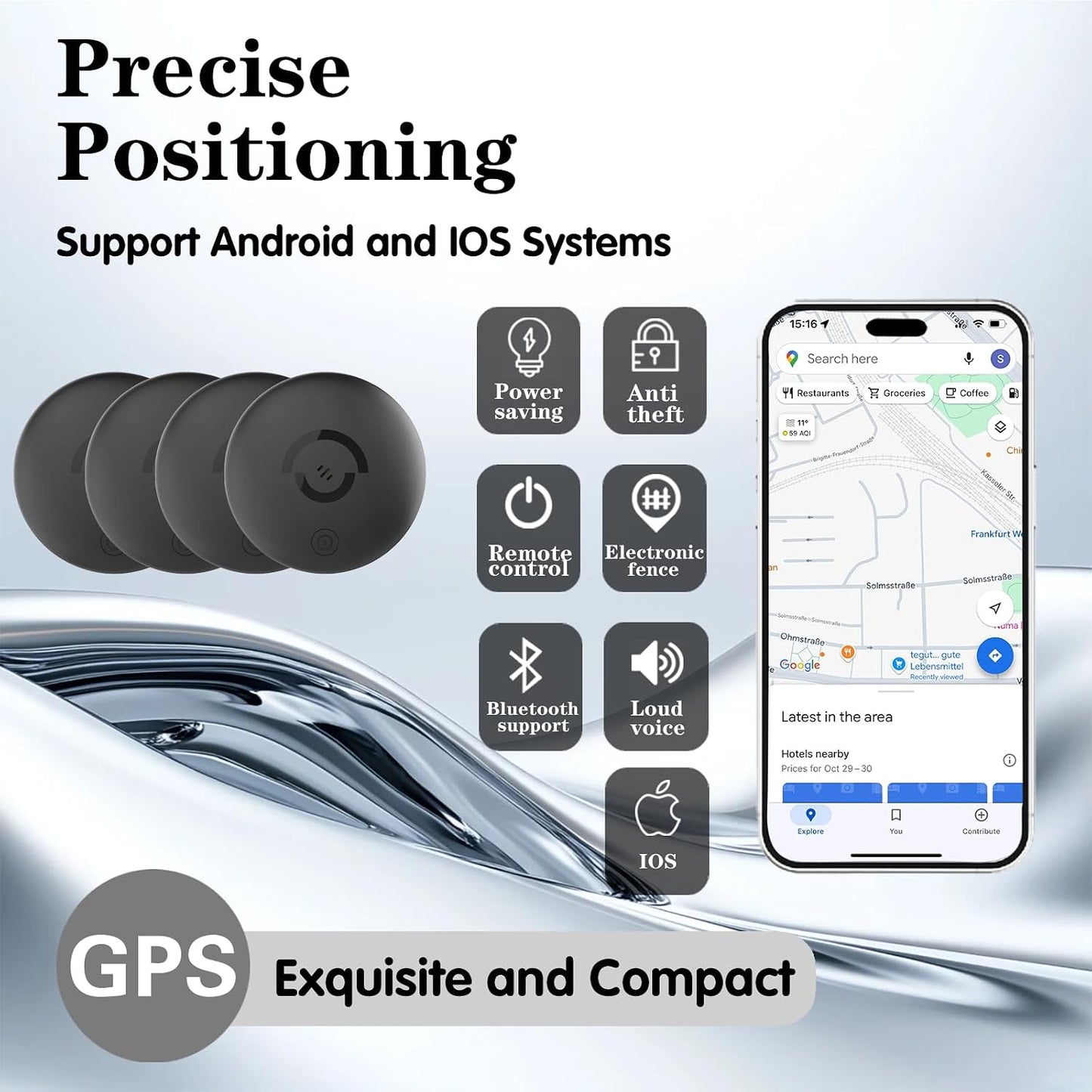 myclong Mini GPS Tracker for Vehicles Car Tracker Device Hidden with Magnetic Silicone Case, iOS Compatible Portable