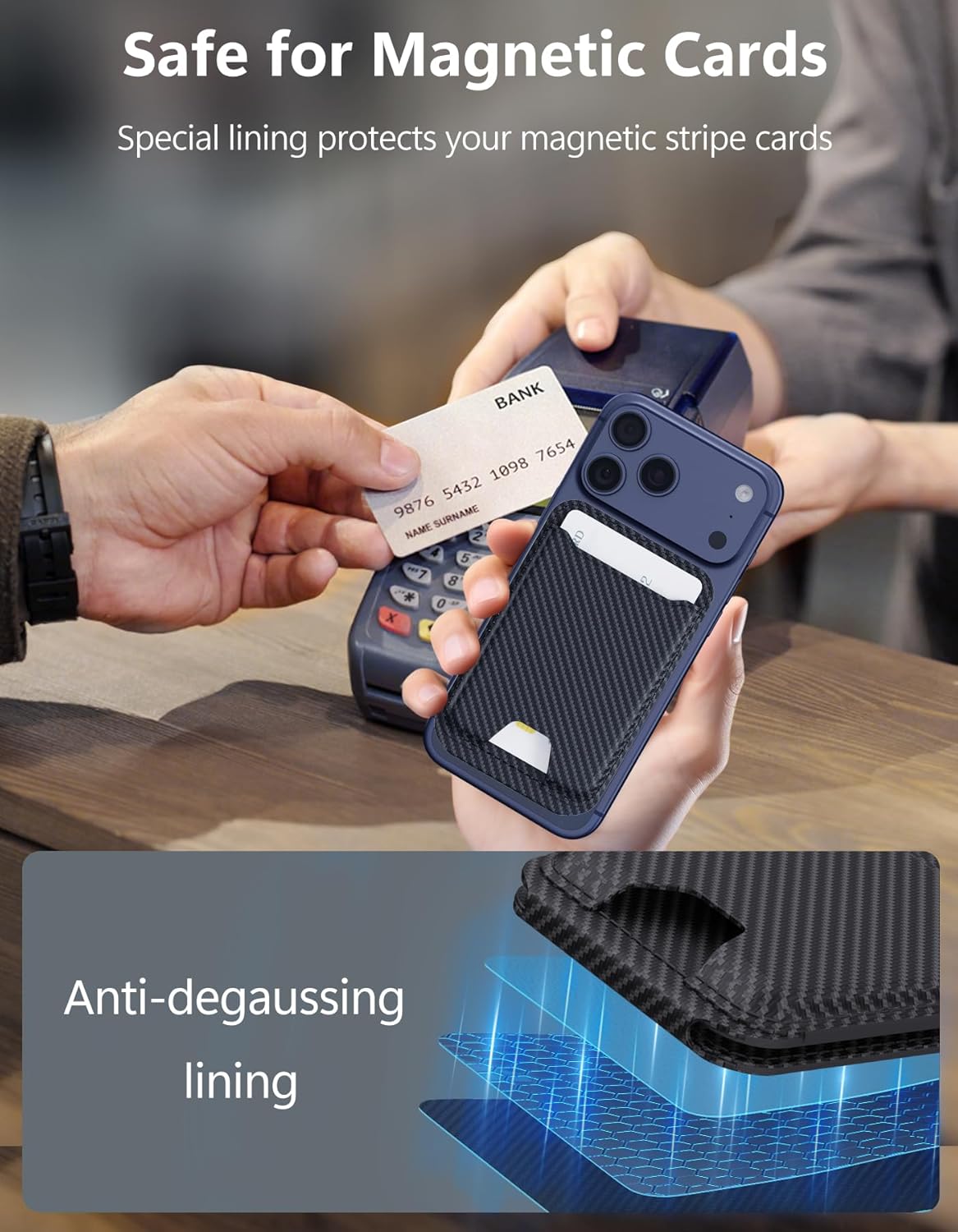 17/16/15/14/13/12 5 TopMade for Magsafe Wallet, Magnetic Card Holder for iPhone Series, Strongest Magnetic Phone Wallet