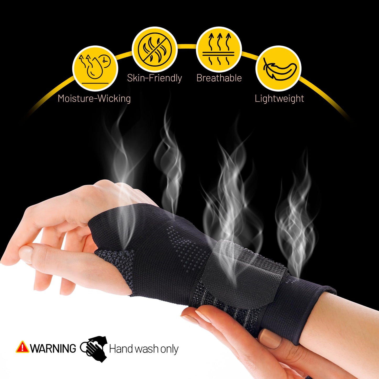 invera Adjustable Wrist Support Brace, Compression Sleeve, Unisex Wrist Protection Sleeve with Straps for Sprain, Carpal Tunnel, Arthritis, and Tendonitis (Large, 1, Unit)