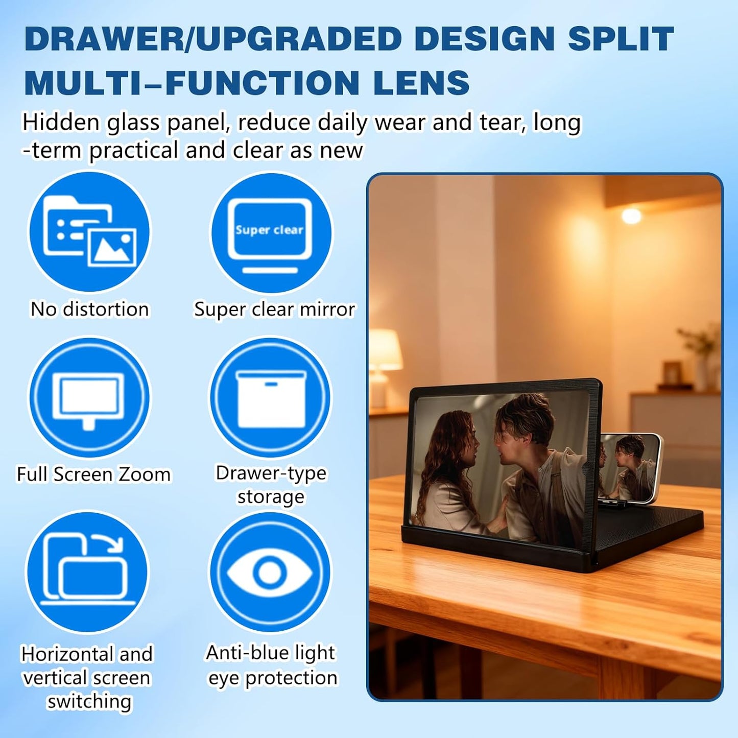 BSpecter 2026 3D (10 Screen Magnifier for Cell Phone, New HD Magnifing Screen Enlarger Projector for Movies Videos