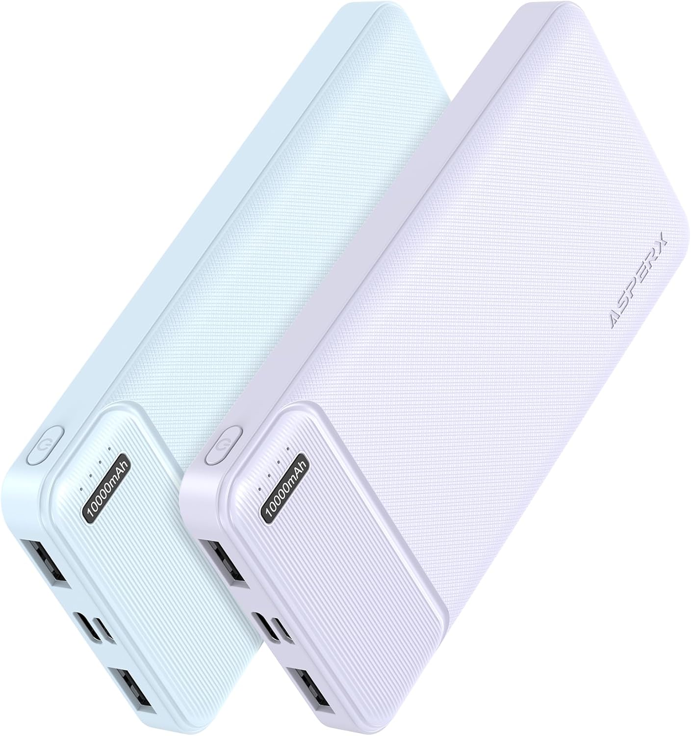 AsperX 2-Pack 10000mAh Pack USB C Output Portable Charger Power Bank Fast Charging, Portable Phone Charger External