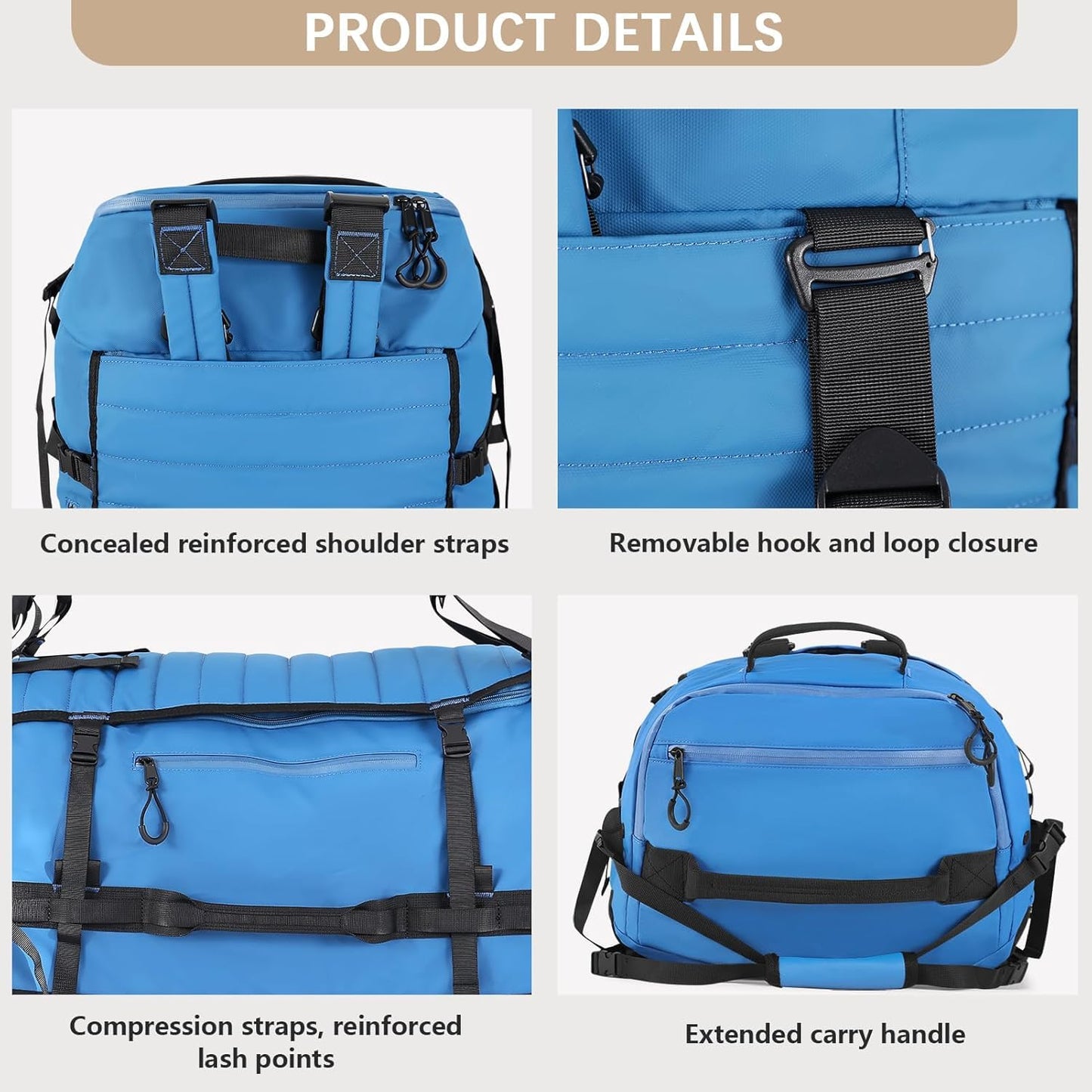 Rolling Duffle Bag with Wheels,86L 30”Carry on Luggage with Wheels,Folding Travel Bag,Duffle Backpack with Separate Shoe Compartment (blue)
