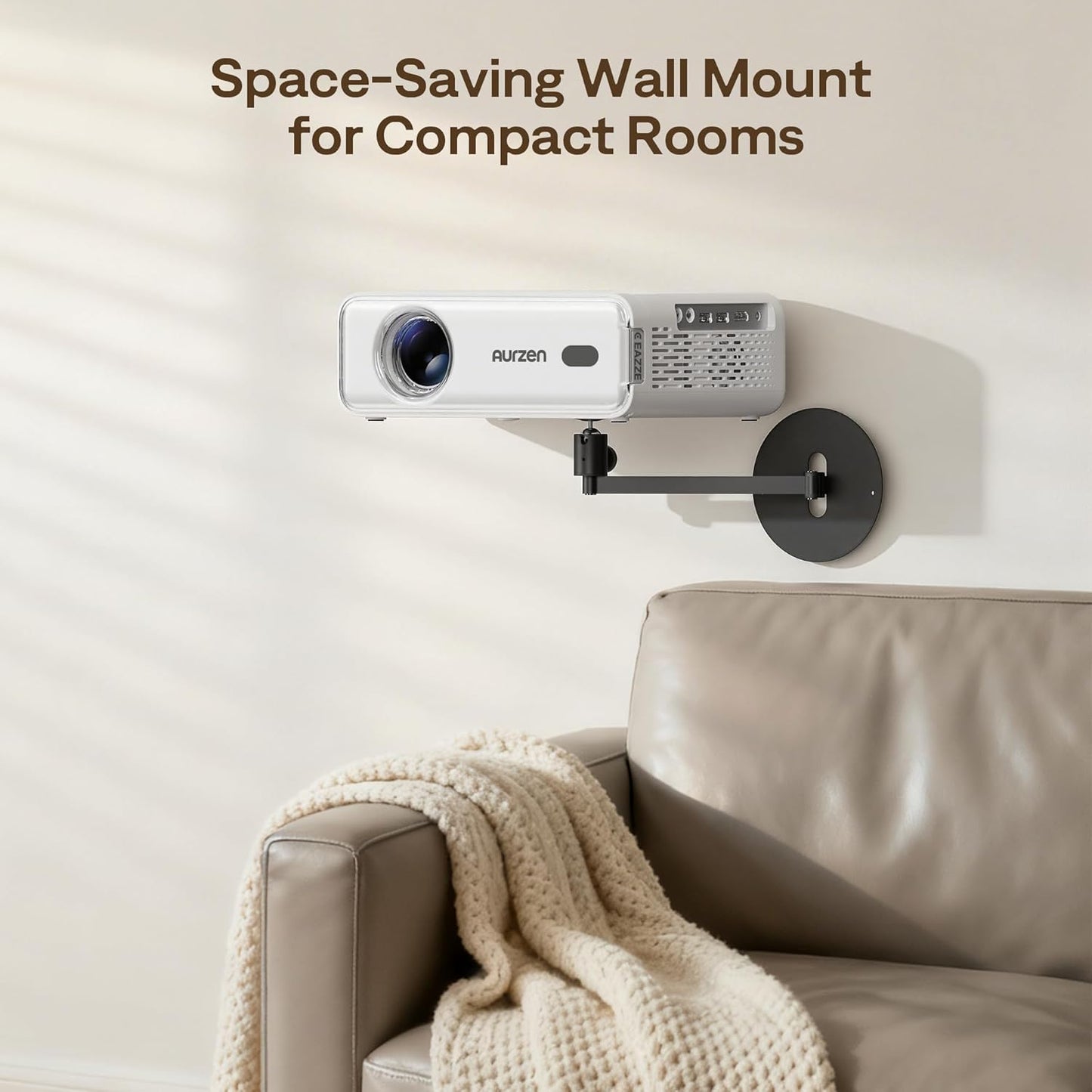 Aurzen 360 90 4.4 lbs, Projector Wall Mount Shelf, Wall Use with Adjustable Angle, Rotation and Tilt, Foldable