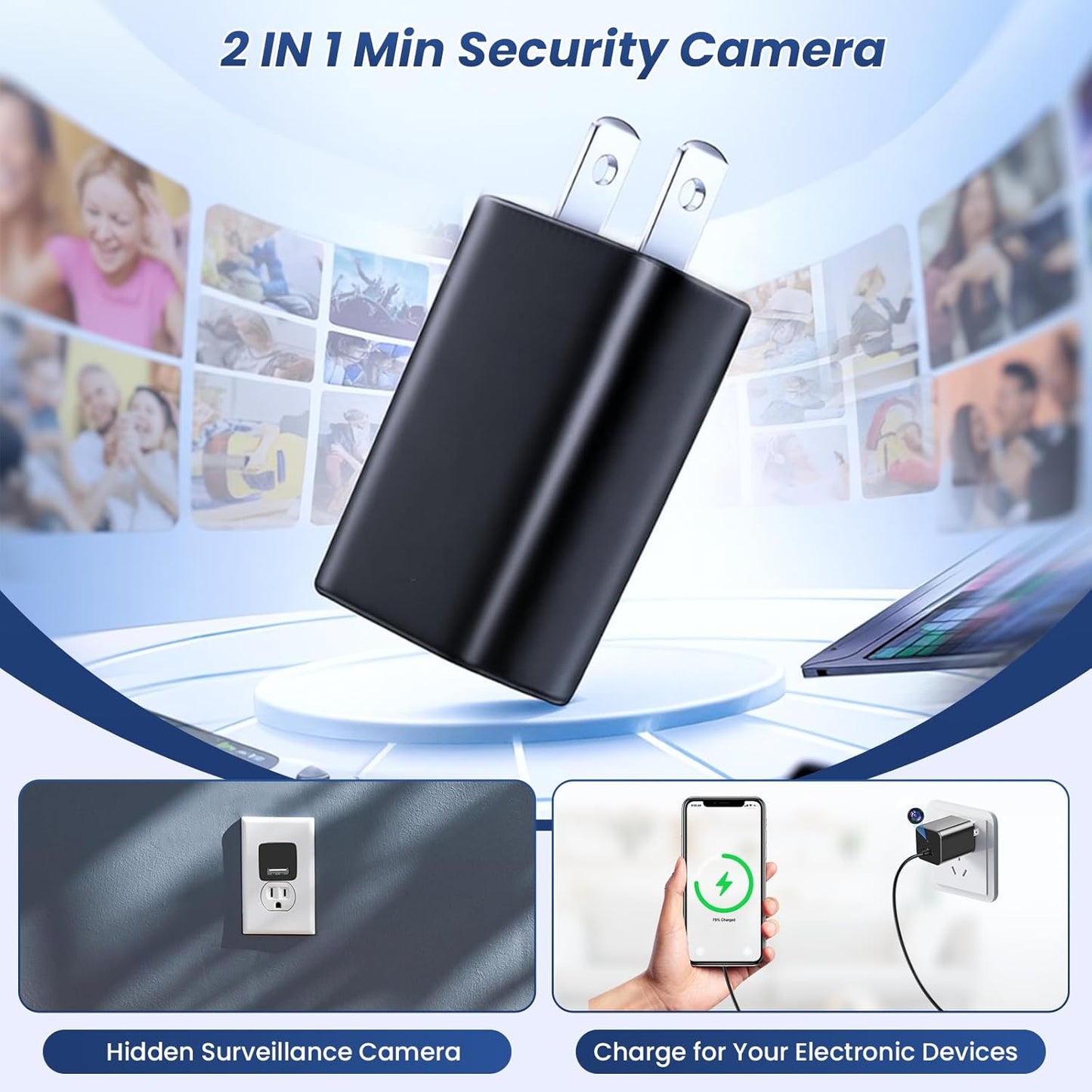 ZOGGCOX 1080P Hidden Camera WiFi USB Charger Camera Spy Cam - Nanny Cam with Night Vision & Motion Detection, Wireless