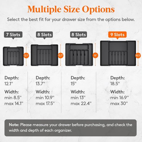 Lifewit Silverware Drawer Organizer, Expandable Utensil Tray for Kitchen, BPA Free Flatware and Cutlery Holder, Adjustable Plastic Storage for Spoons Forks Knives, 17- 30 x 18.5", Black