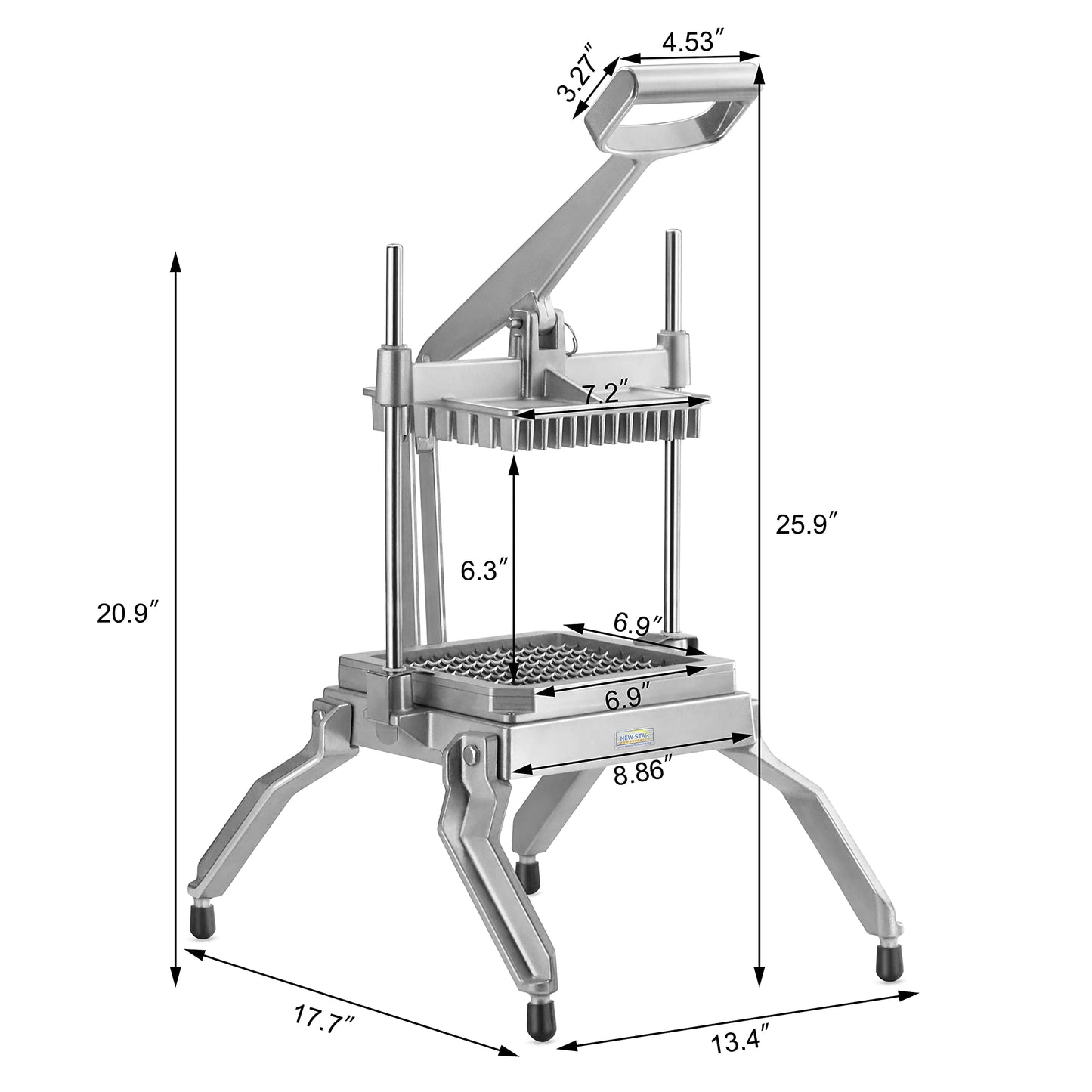 New Star Foodservice 1029055 Extra Heavy Duty Aluminum Frame Vegetable Slicer Lettuce Cutter (1/2 Inch)