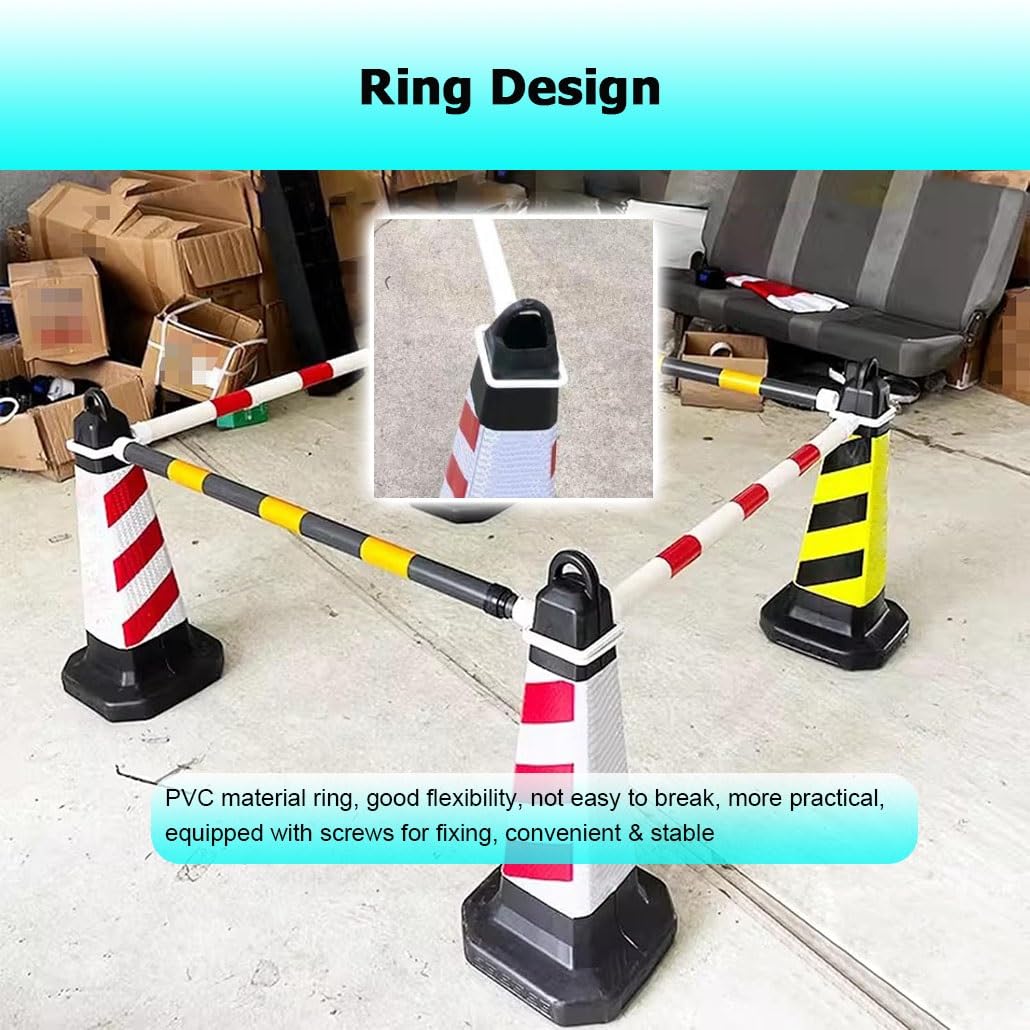 Retractable Cone Bar, 47"-79" Adjustable Traffic Safety Barrier, Lightweight Extendable Barricade for Construction, Events, and Outdoor Use - Portable Safety Solution(Red and White,4pcs)