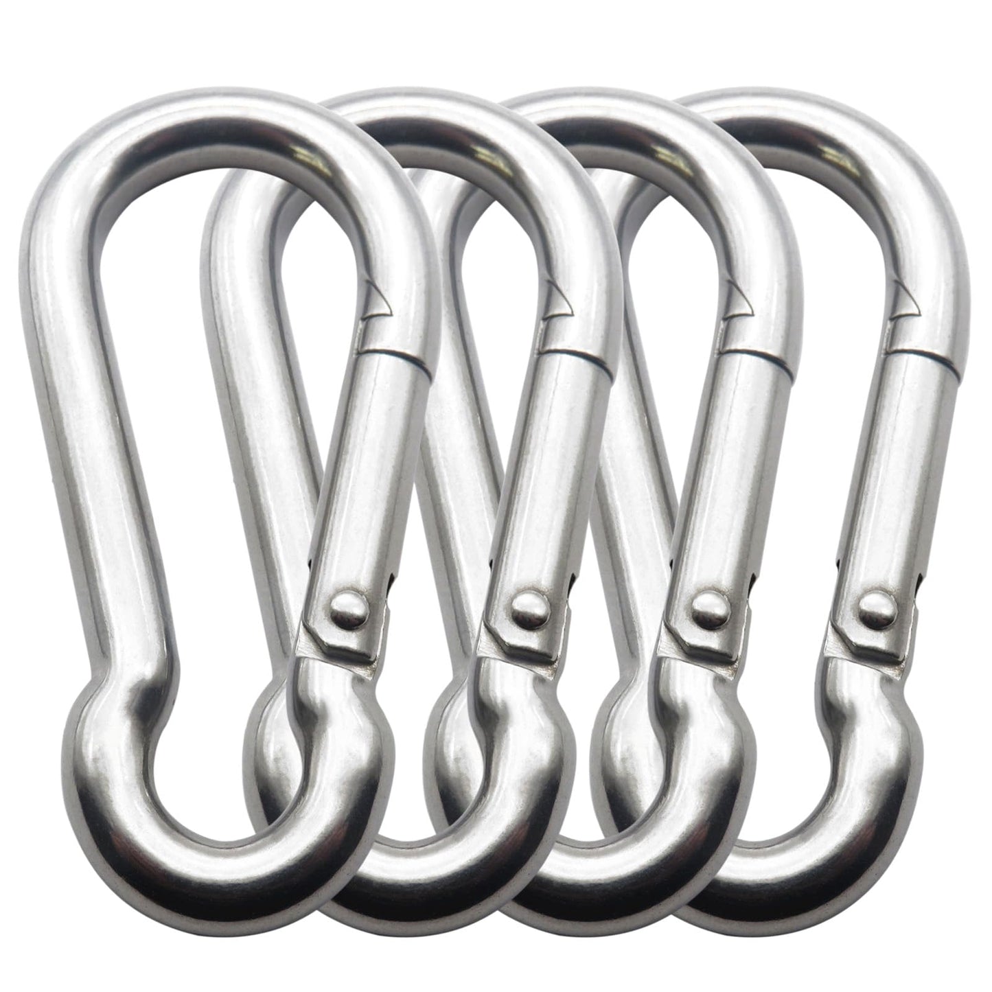 3 Inch 4 Pack Spring Snap Hook-M8x80mm, Cable Machine Accessories for Home Gym Pulldown Attachment, Exercise Machine, Heavy Duty Steel Clip for Outdoor Fitness