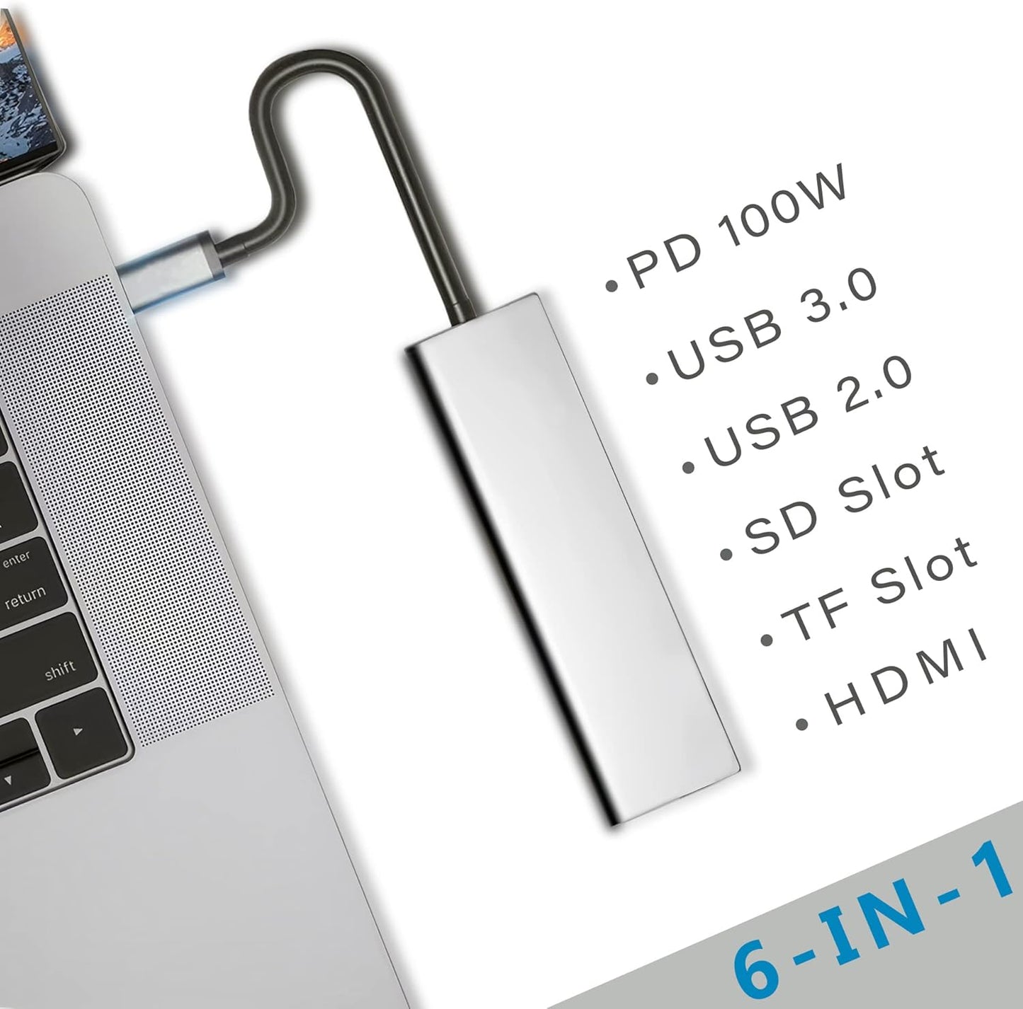 Mindorlen USB C Docking Station, HDMI to USB c Adapter for Monitor, USB-C Hub HDMI Dongle for Laptop, Micro SD Card