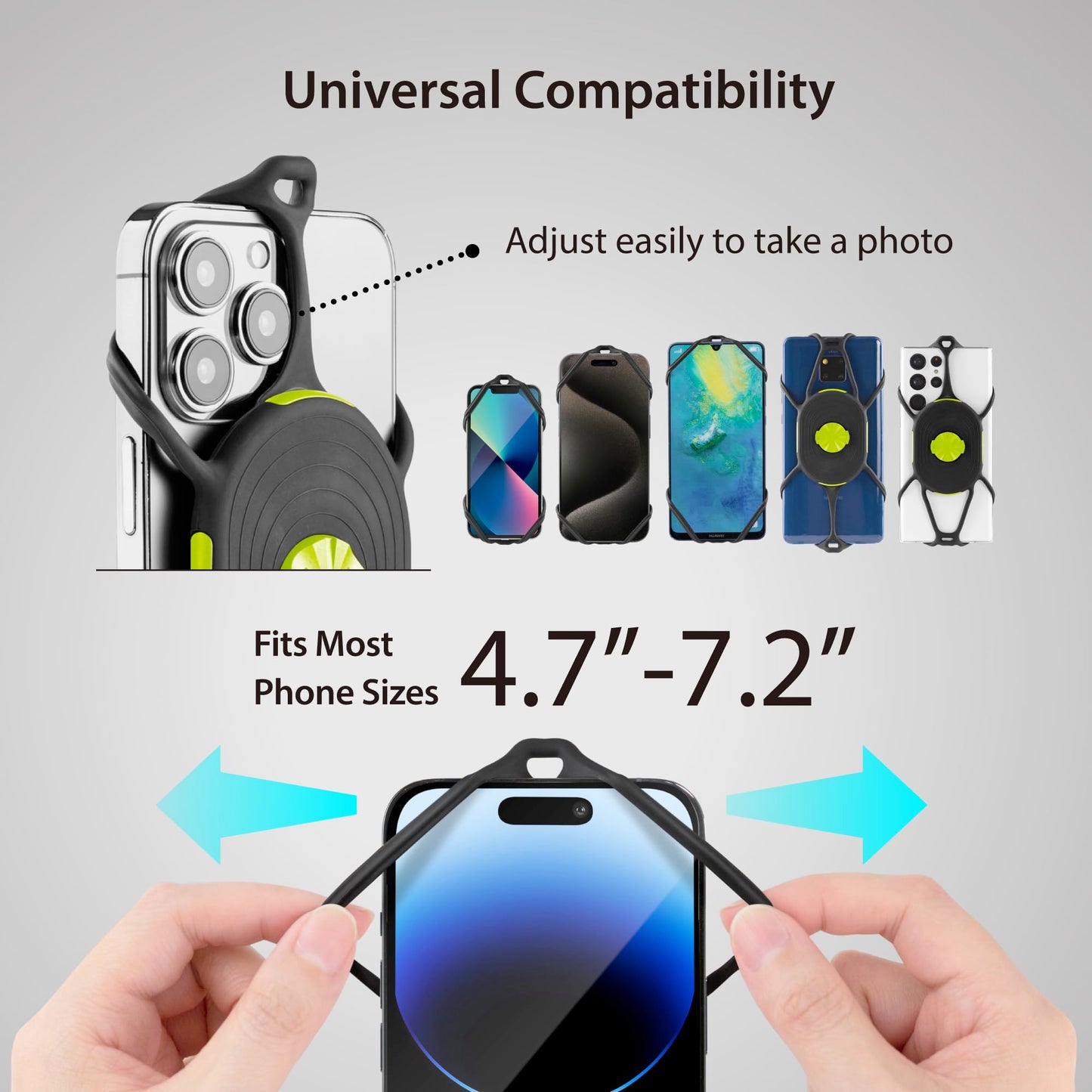 Bone Run Tie Connect Kit 2 Magnetic, Magnetic Running Phone Holder, Detachable & 360° Rotatable Sport Armband, Skin-Friendly Silicone Phone Carrier for Most Smartphones (Quick Release Kit)