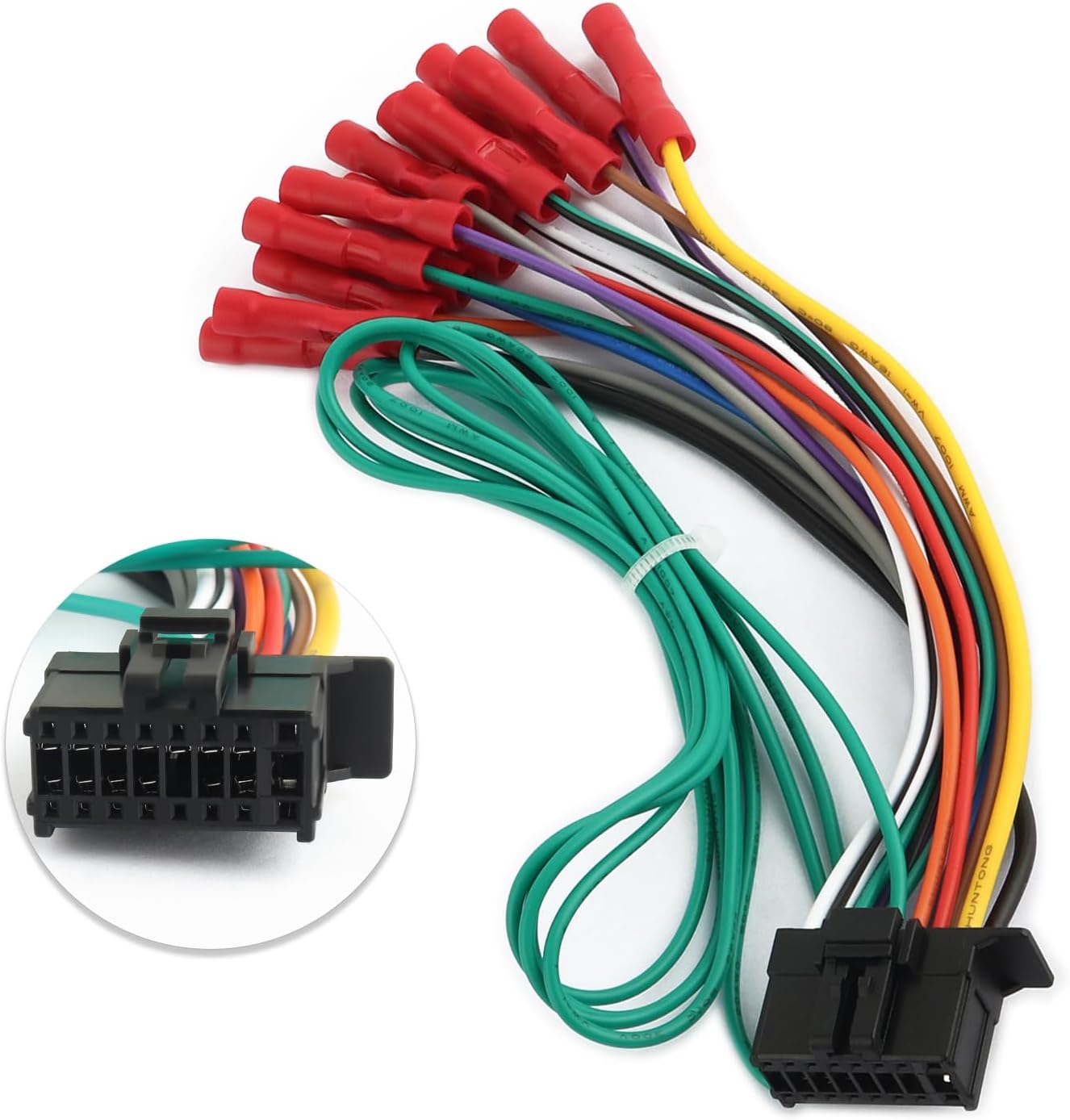 carleef 16 Pin Radio Wiring Harness Stereo Replacement,Stereo Wiring Harness Connects The Stereo System to The
