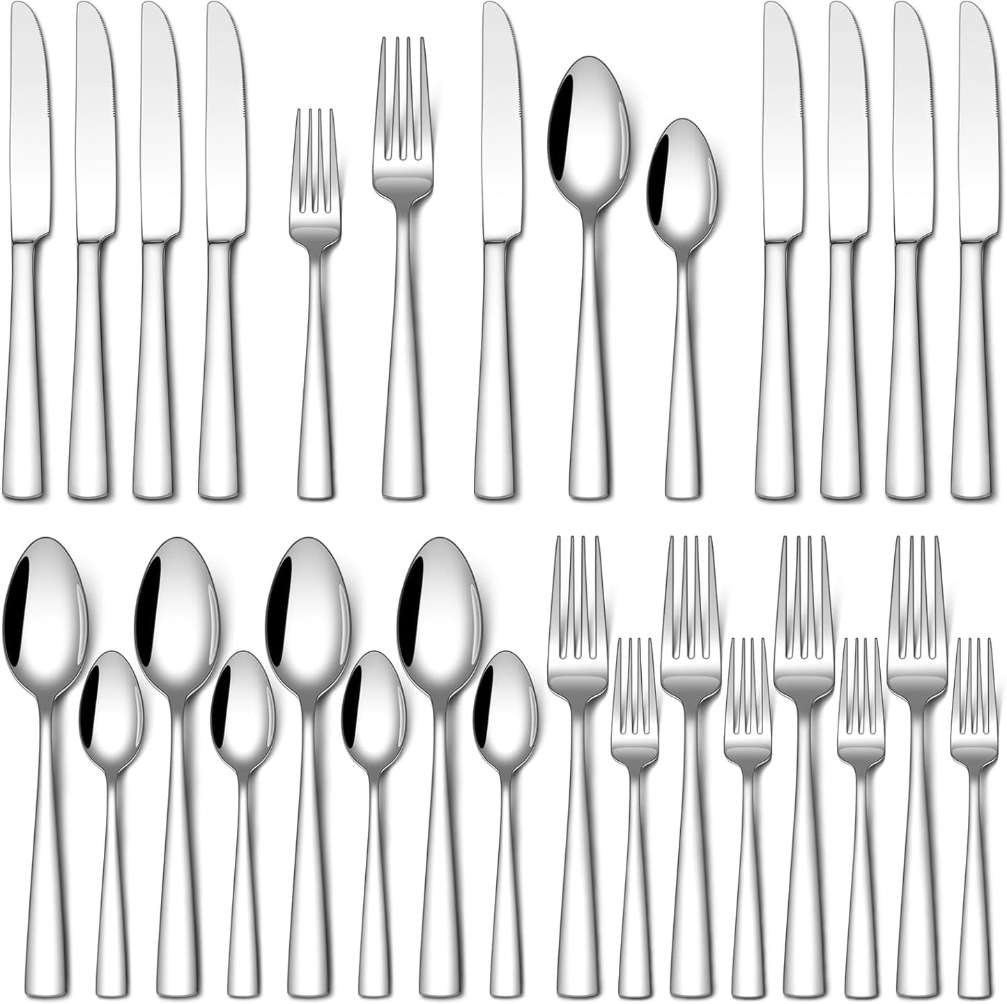 Stapava 20-Piece Silverware Set | Food-Grade Stainless Steel Flatware for 4 | Mirror Polished & Dishwasher Safe