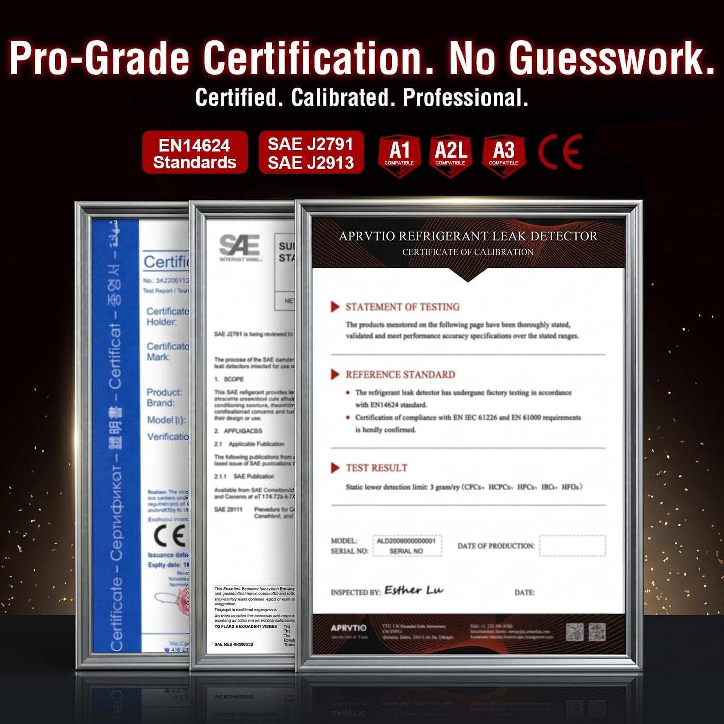 Aprvtio Refrigerant Leak Detector, ALD-200+ HVAC Freon Sniffer A1 A2L A3 & Low-GWP Compatible, Smart Semiconductor Sensor with 0.14 oz/yr Sensitivity, 2026 Updated, Professional AC Sniffer
