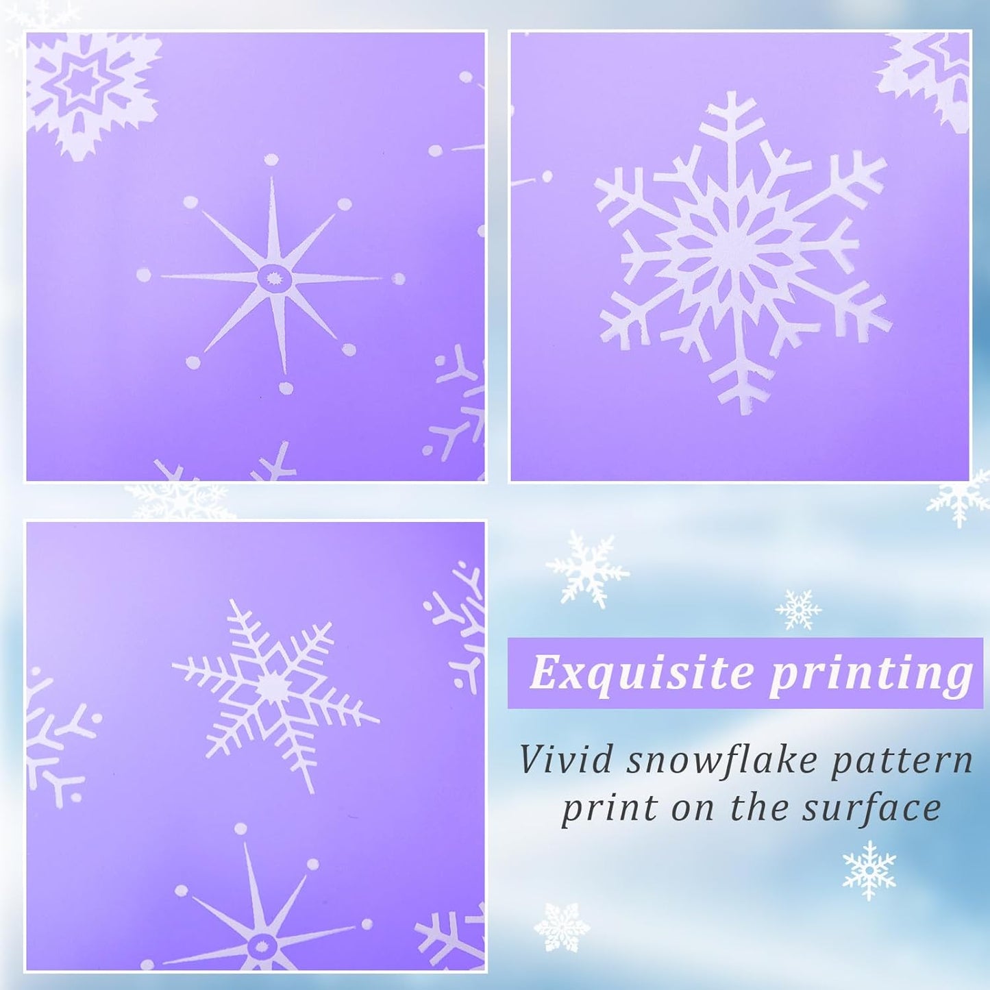 Skylety Snowflake Balloons - 40 Pack Transparent Latex for Christmas & Winter Parties | Macaron Purple