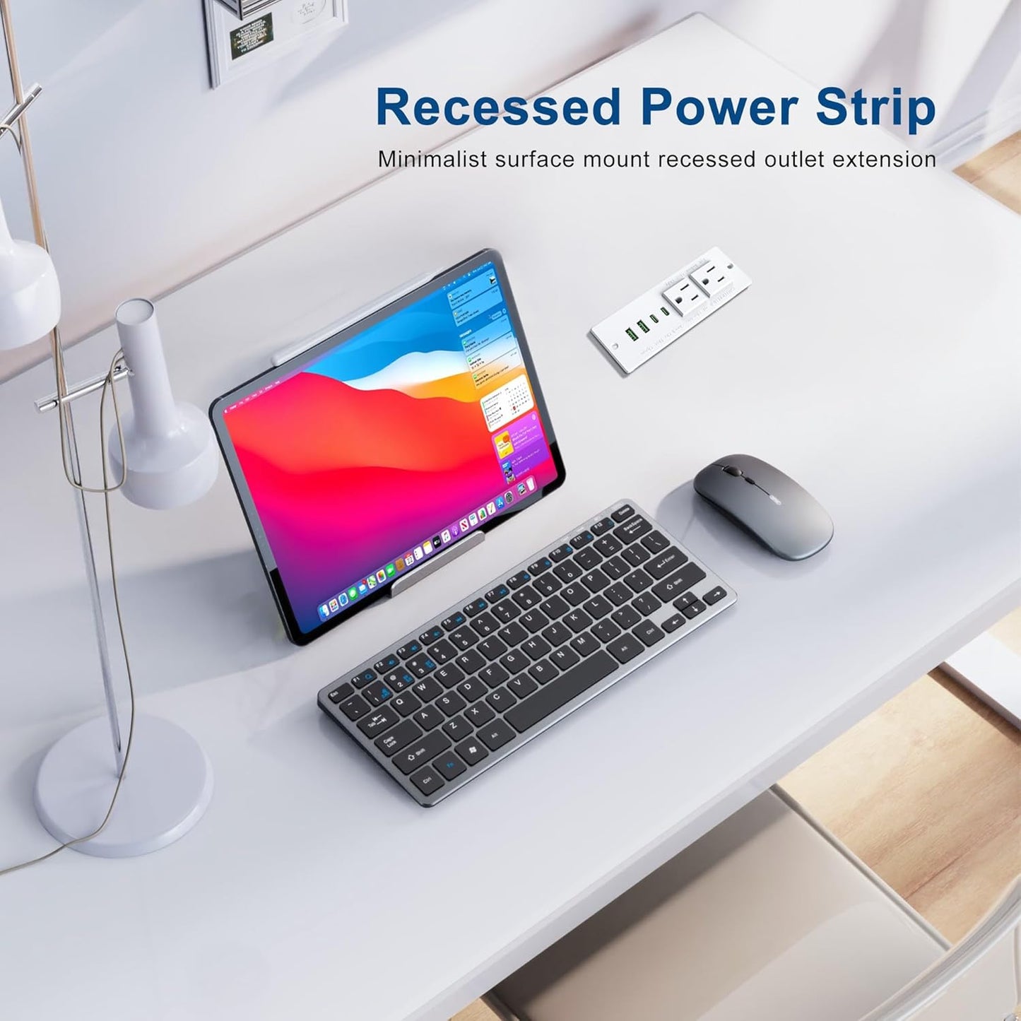 Jgstkcity 45W Recessed Power Strip Socket, Furniture Flush Mount Charging Station, Desk Power Strip with Outlets,USB
