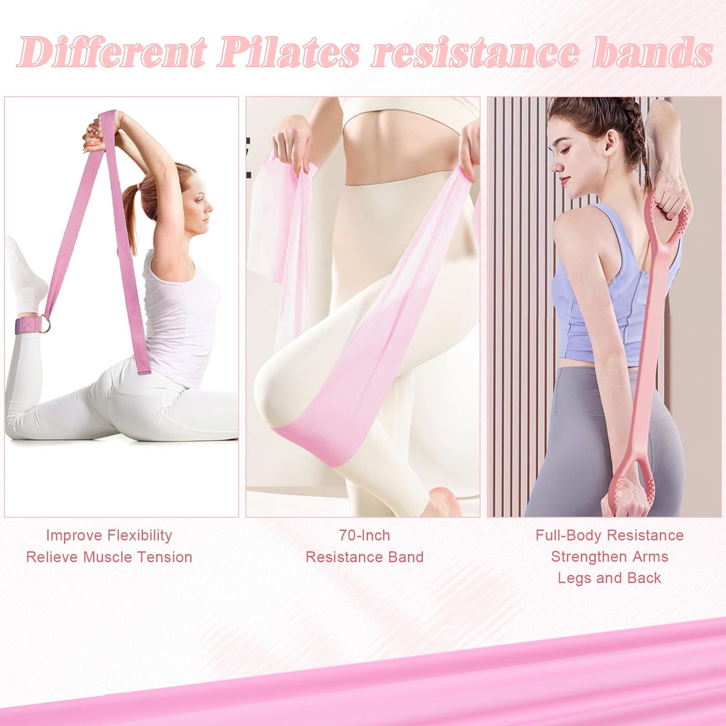 WYDHven Home Pilates Essentials Kit for Women – Complete 14-in-1 Pilates Equipment Ring and Ball Set with 5 TPE Resistance Bands, 8-Shaped Pull Band, Stretch Strap and Waterproof Bag