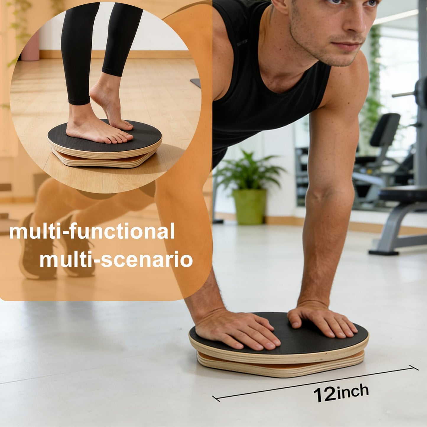Mirotuz Ab Twister Board for Exercise,12 inch Waist Twisting Disc,Wood Waist Twisting Disc,Full Body Toning Workout,for Slimming and Strengthening Abdominal & Stomach Exercise Equipment