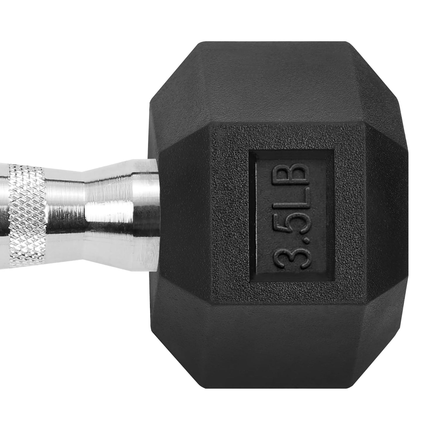 Hex Dumbbells Rubber Coated Cast Iron Hex Black Dumbbell Free Weights for Exercises / 3.5LB Pound