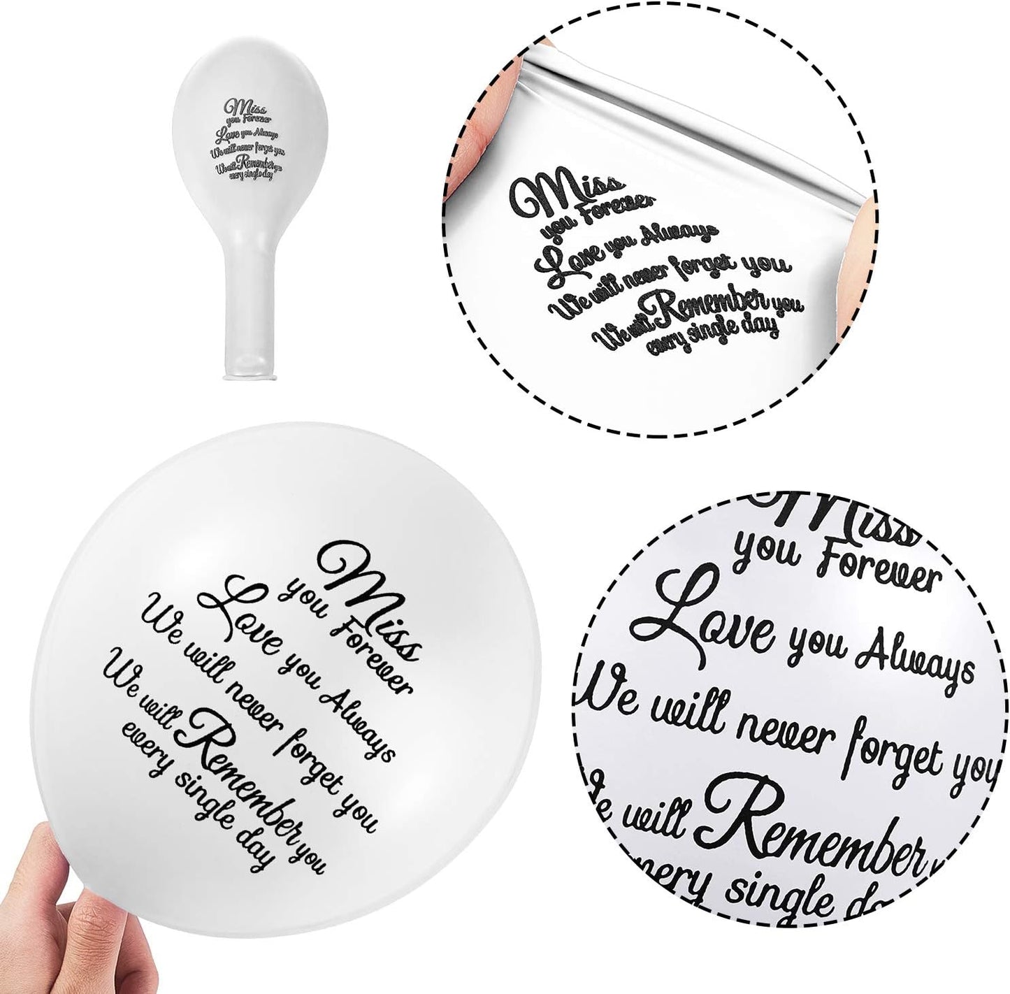 Skylety 36 Pcs Memorial Balloons - Peace Dove Balloons for Remembrance | White Helium Decorations
