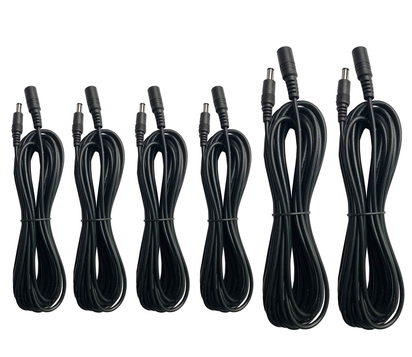 Taveky 12V 15ft (5m) 10ft (3m) 2.1mm 5.5mm (2Pack 15ft 4Pack 10ft) DC Power Extension Cord Cable & x Power Adapter