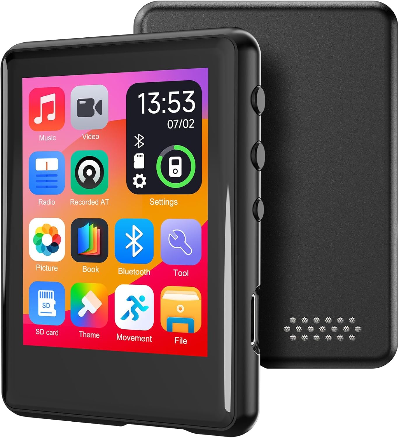 Colorcool MP3 5.4, 512GB Player with Bluetooth Touch Screen Music Player with Speaker, FM Radio, Voice Recording