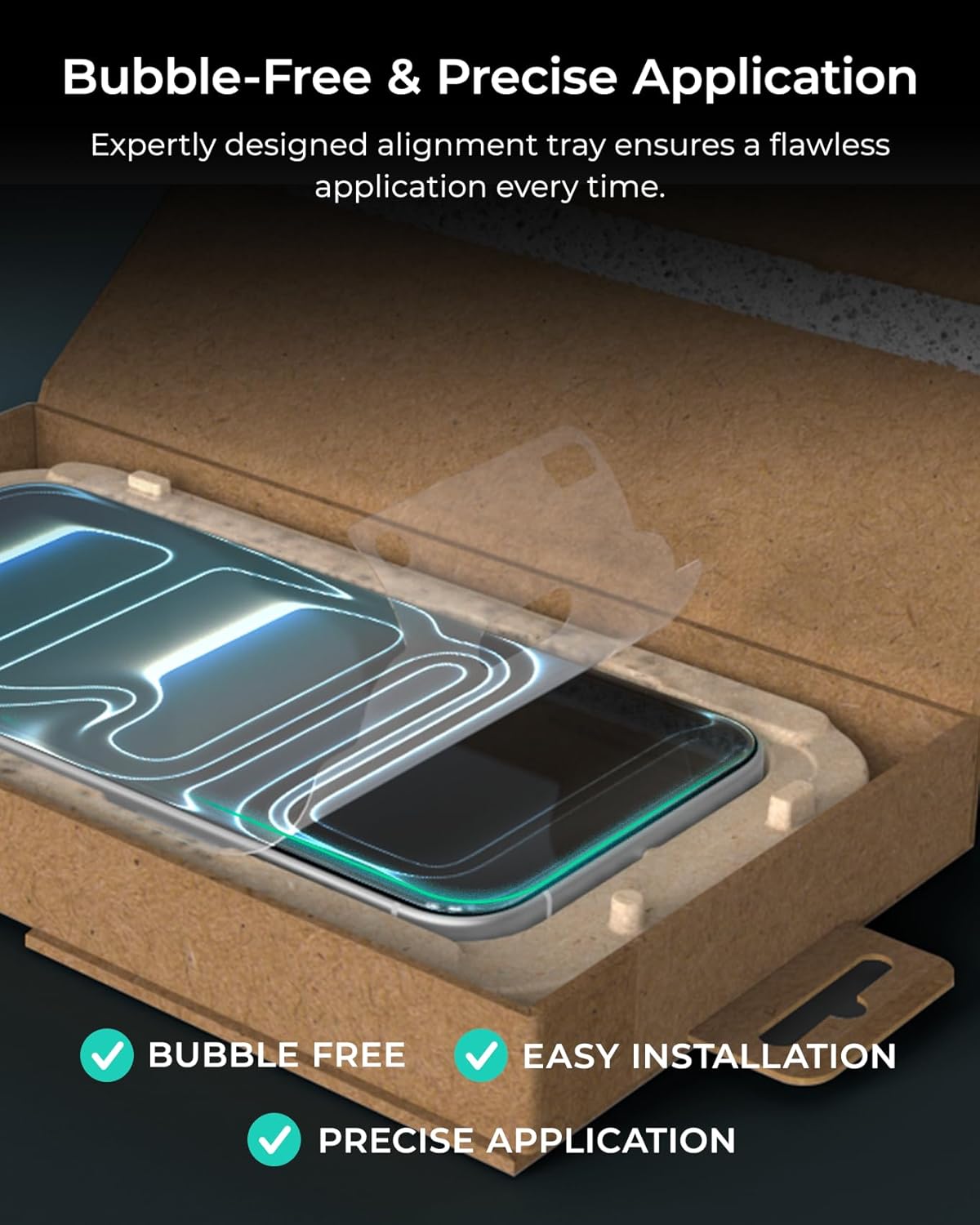 17 9H 2 iOttie Terra Screen Protector for iPhone Air, Hardness Tempered Glass, Eco-Friendly Reusable Alignment Tray