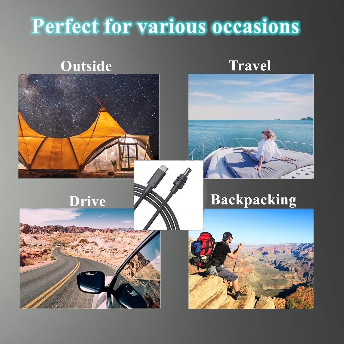 10ft 20V 5.5 2.1mm 100W USB C to DC Power Cable Adapter for Starlink Mini Accessories Input Type C Male to DC x Female