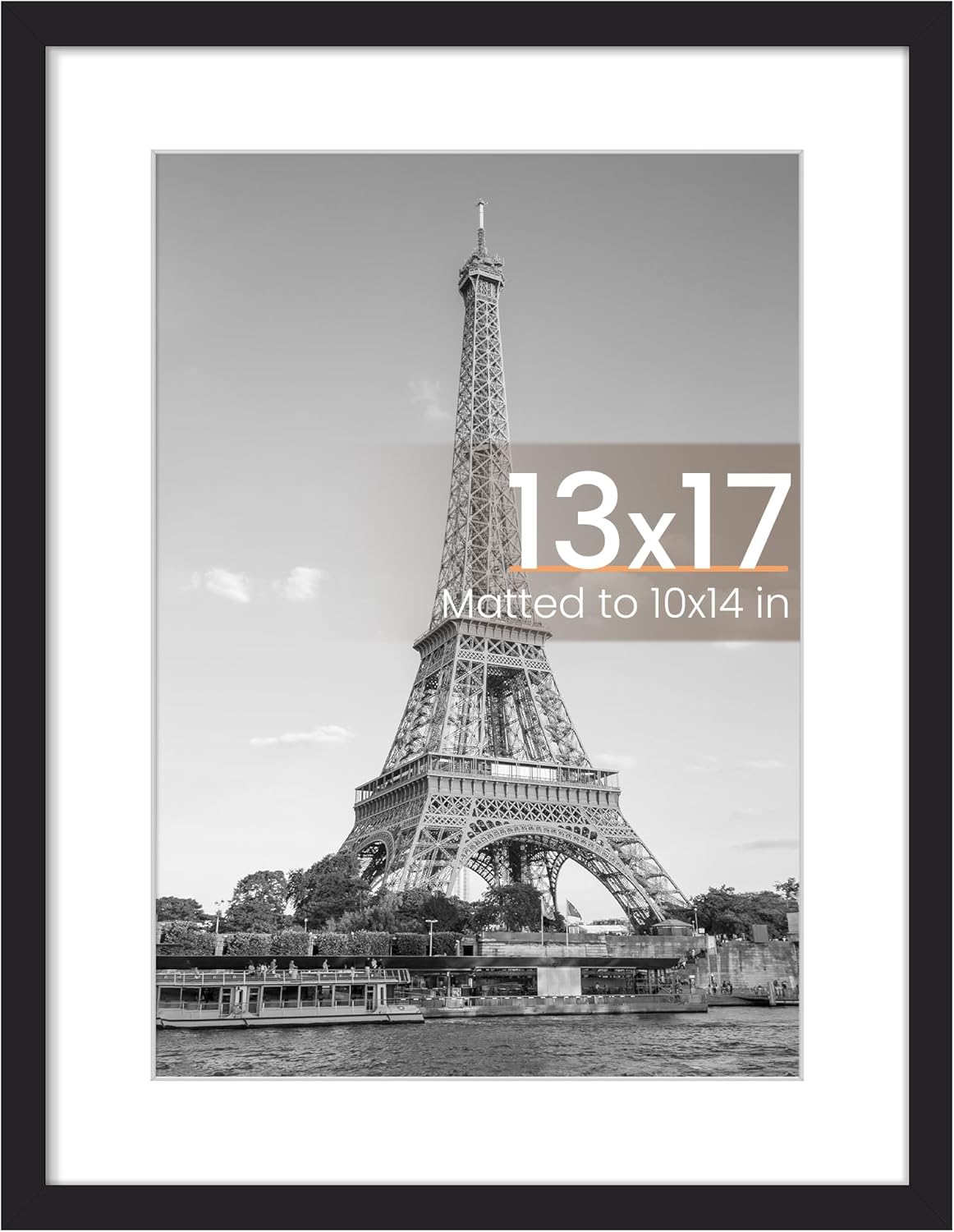 Upsimples 13x17 Picture Frame - Versatile Display for 10x14 or 13x17 Photos, Black, 1 Pack