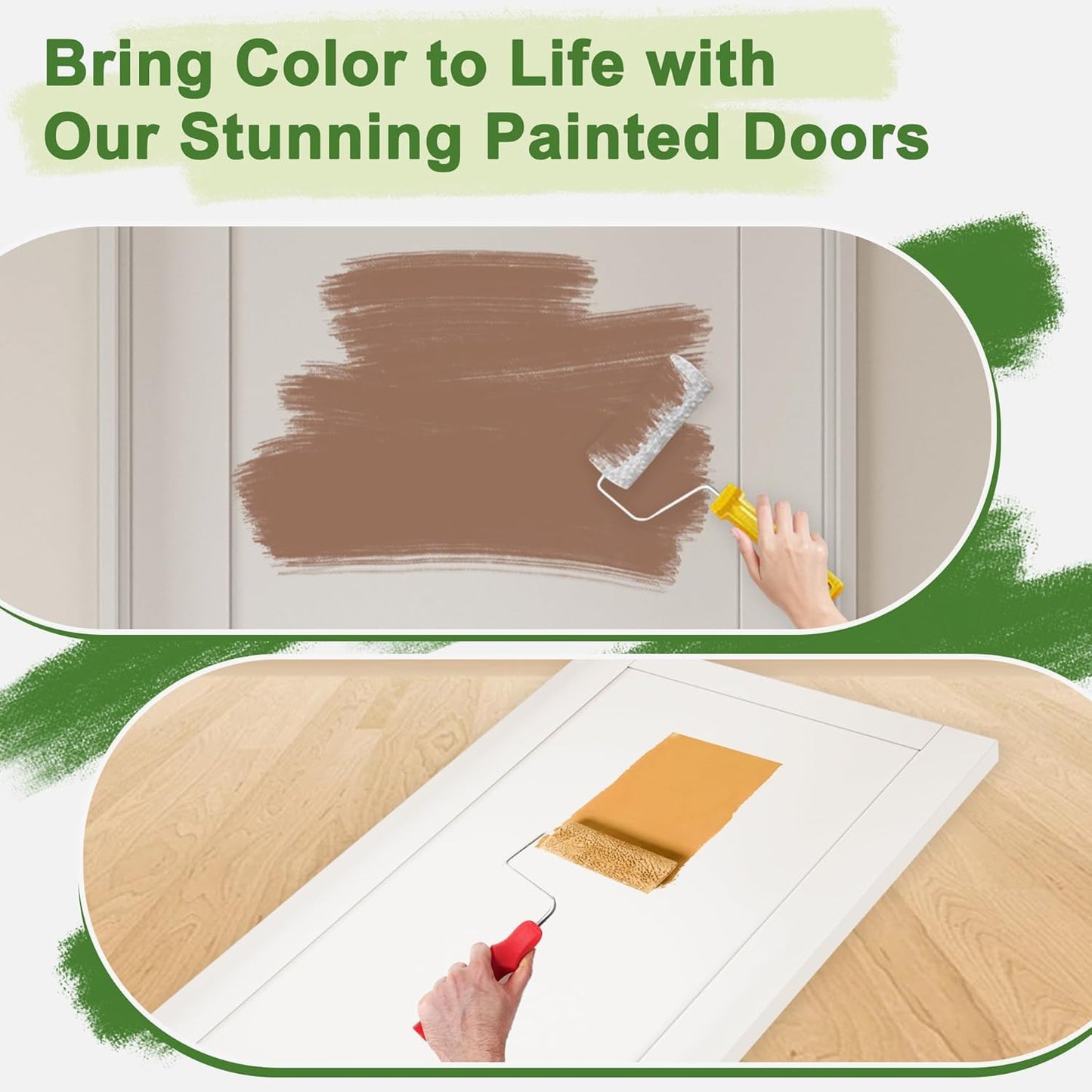 CRUTOP 36''x80'' 5-Panel Clear Glass Interior Door Slab Shaker, Pre-Built Panel for Barn Doors, Pocket Doors, French Door; for Pantry, Bedroom, Closet, Laundry&Bathroom White Prefinish&Paintable