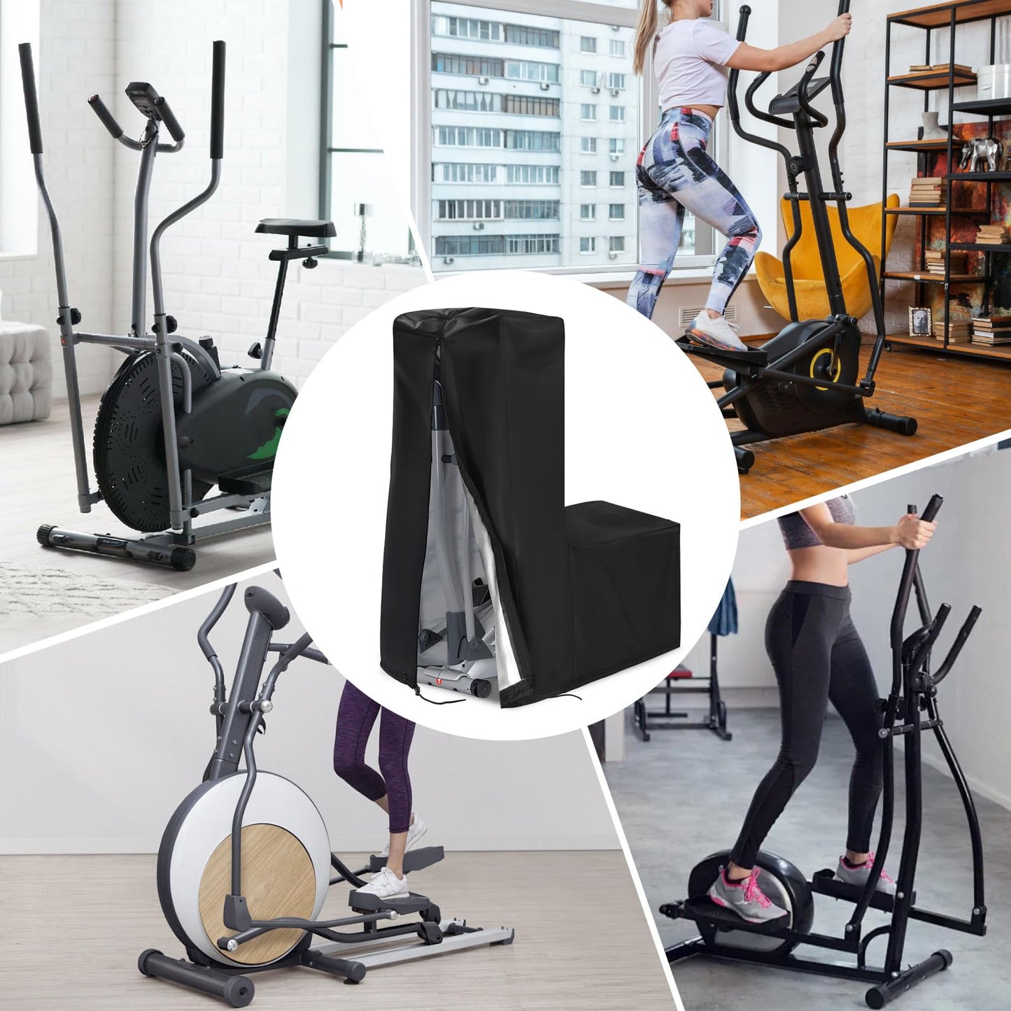 COSHNIBI Elliptical Cover, Waterproof & Dustproof Elliptical Exercise Machine Cover for Indoor and Outdoor,81''L x 33''W x 72''H-Black