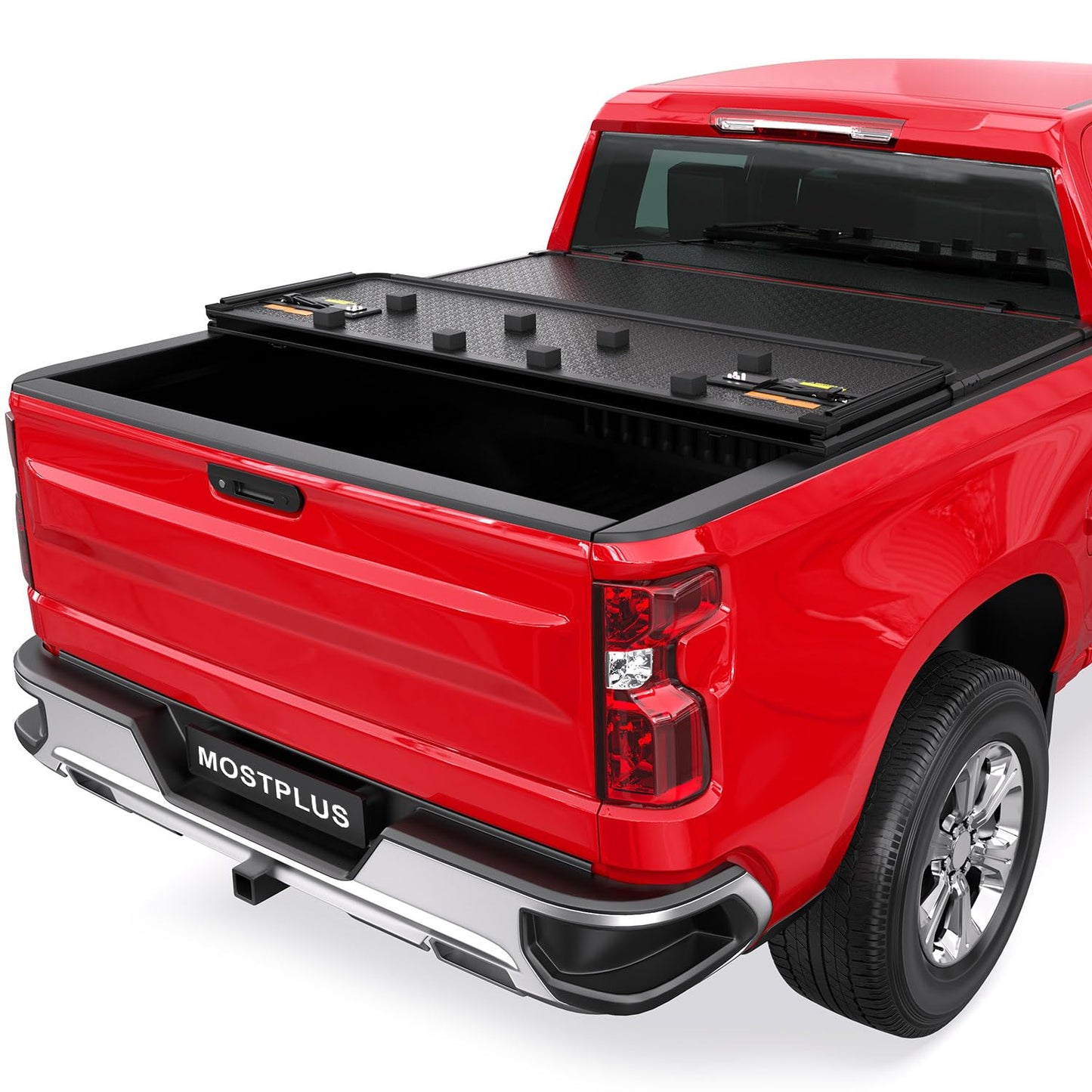 MOSTPLUS Tri-Fold Hard Truck Bed Tonneau Cover On Top Compatible for 2015 2016 2017 2018 2019 2020 2021 2022 2023 2024 2025 Chevy Colorado GMC Canyon Solid (5.2 FT Feet Bed)