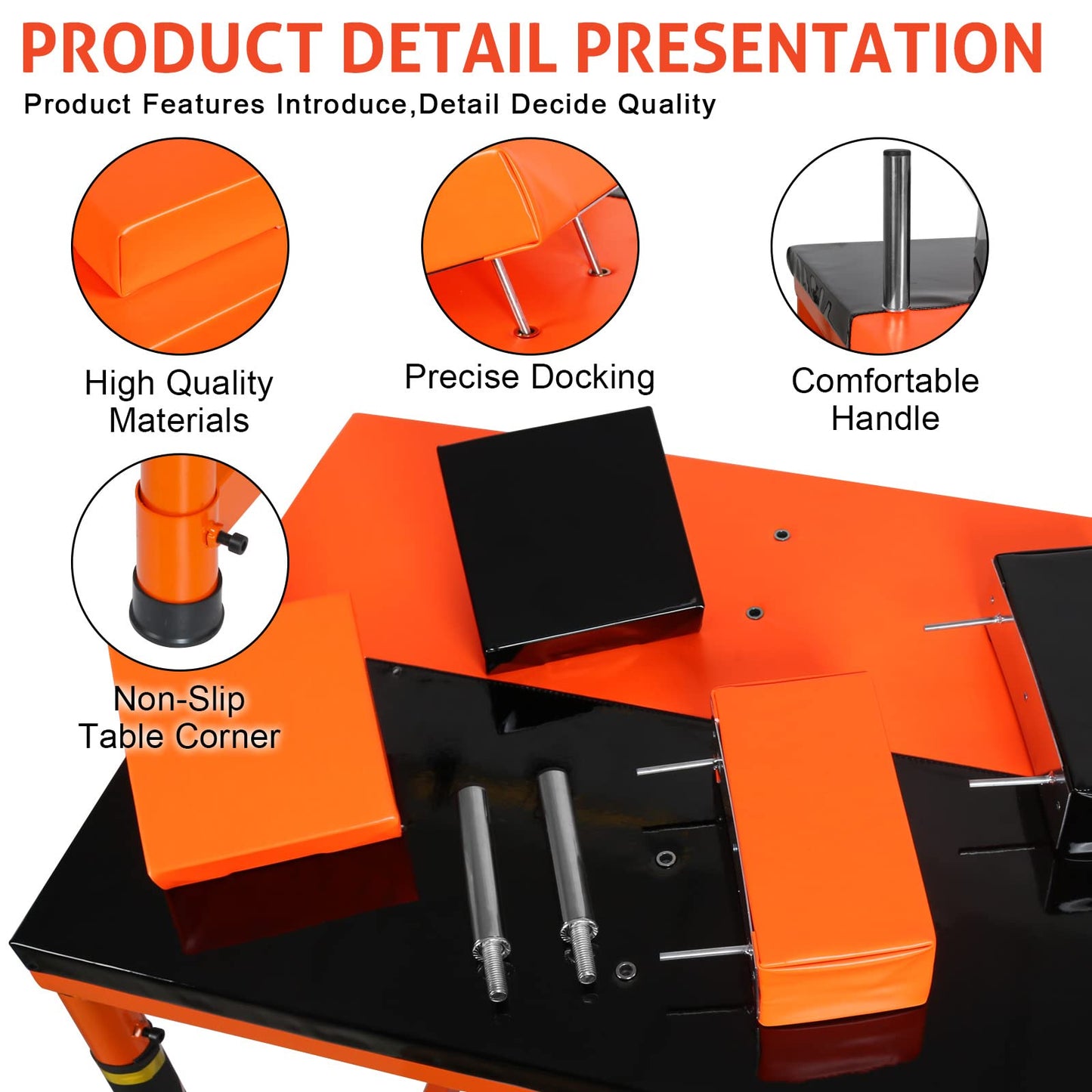 JELLYRATTBIT Professional Wrestling Battle Table - Competition Training Equipment for Home Gym Club (Orange with Black)