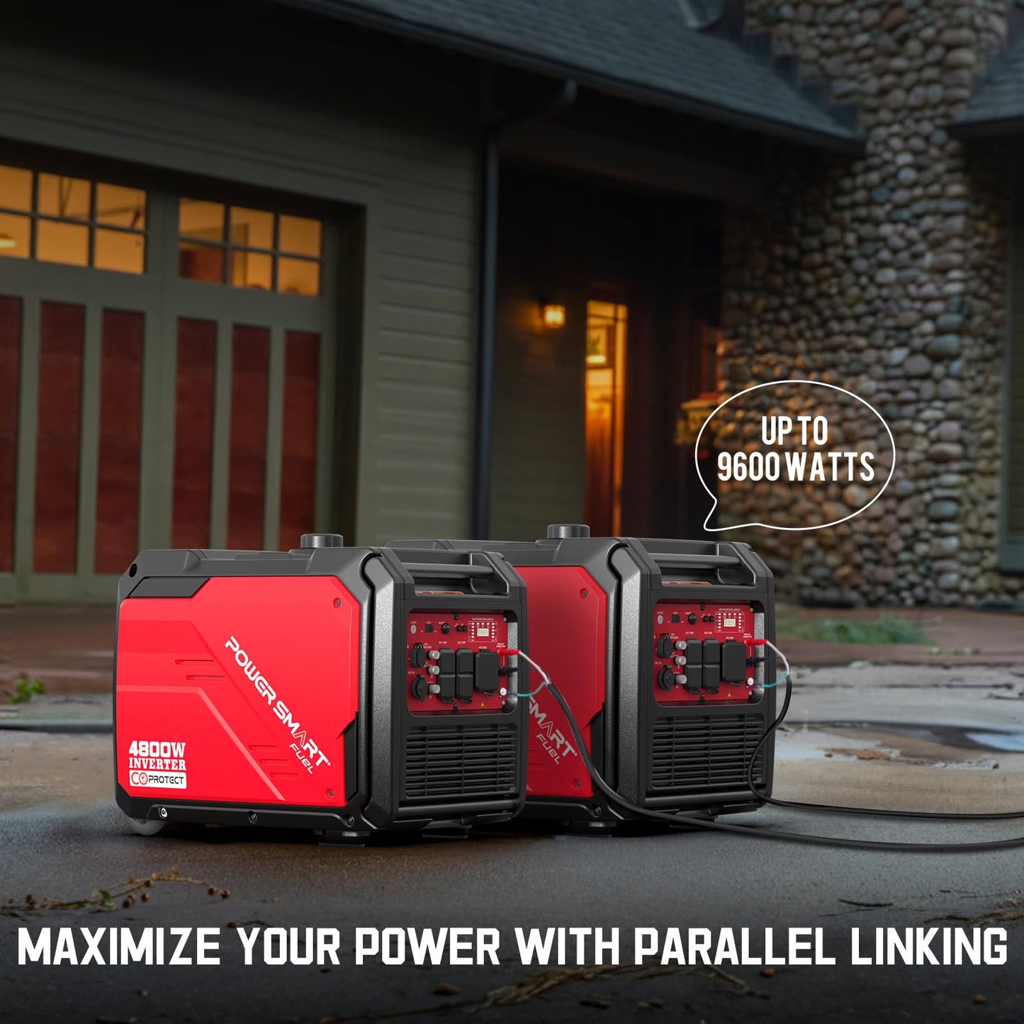 PowerSmart 4800W Portable Inverter Generator,Parallel Ready&Electric Start Super Quite Gas Powered,RV Ready with 30A Outlet, EPA & CARB Compliant for Home Backup, Camping,Portable Power Station