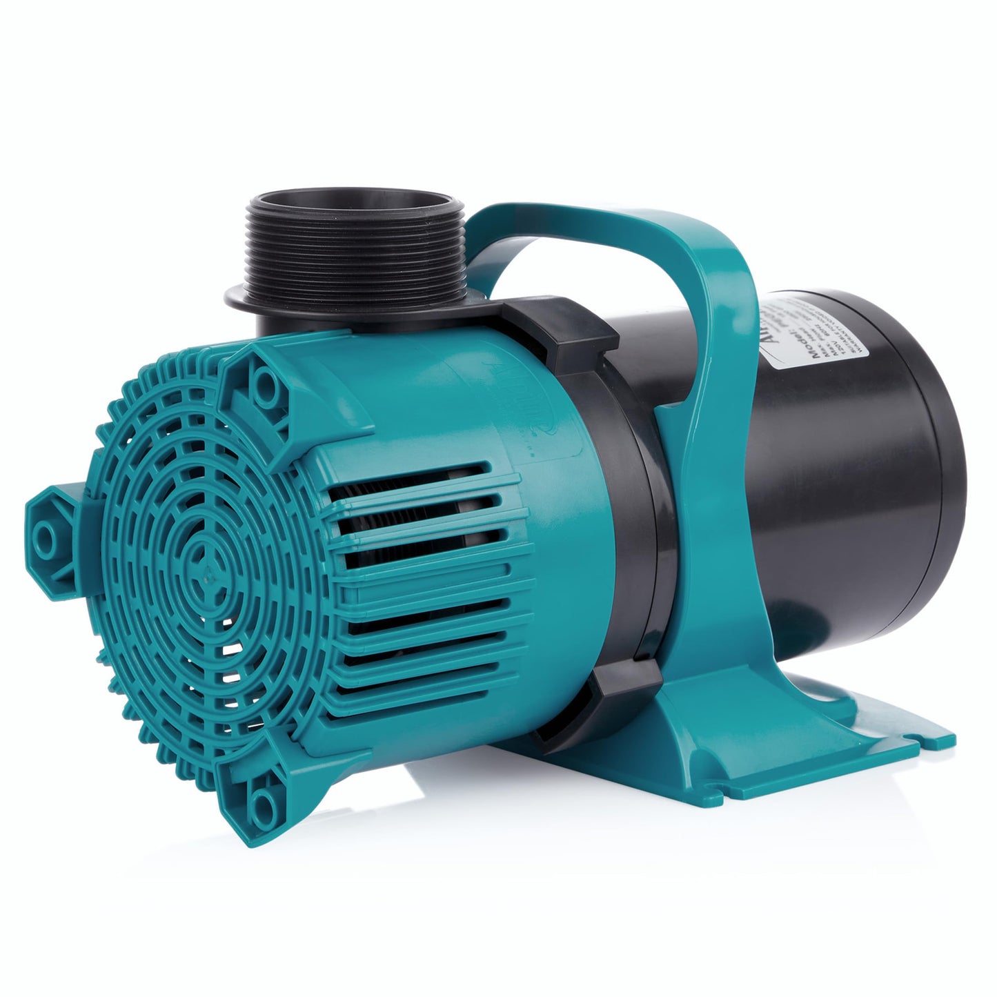 Alpine Corporation 5600 GPH Vortex Submersible Water Pump 20 Ft Cord for Ponds, Fountains and Water Circulations, Quiet Operation Vertical/Horizontal, 22.5 Ft Lift 324 Watts, Black/Teal