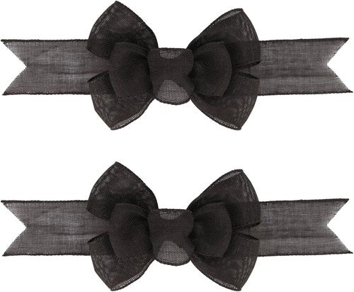 Meseey Black Wired Ribbon - Handmade Burlap Bows for Wreaths & Gift Wrapping | 2 Pcs Set