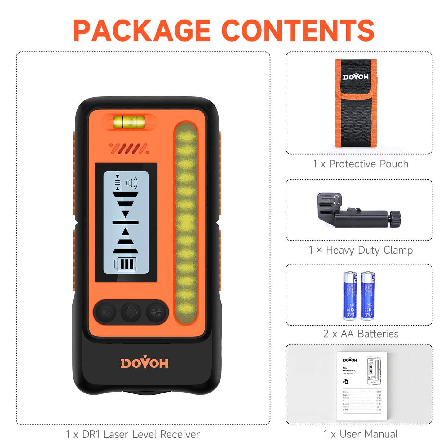 DOVOH 4D Laser Level with Tripod and Receiver, Class Ⅱ, Y4-360G-KIT