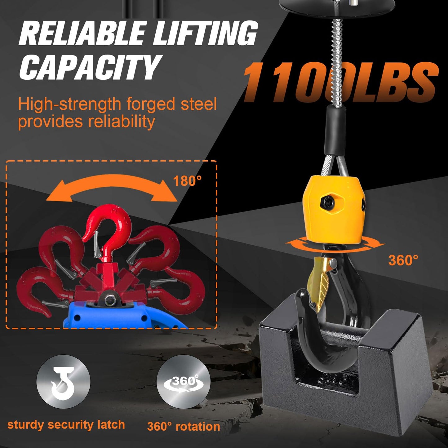 3 in 1 Electric Hoist Winch, 1500W Portable Electric Winch, 1100Lbs with Manual/Wired/Wireless Remote Control, 110V/120V Electric Hoist Crane, 25ft Lifting Height, Suitable for Lifting Towing