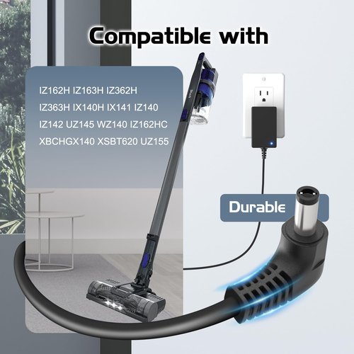 24.8V Cordless Vacuum Charger for Shark Rocket Pro DK33-248080H-U Pet Pro IX140H IX141 IZ140 IZ142 UZ145 UZ365H IZ162H IZ163H IZ362H IZ363H IZ162HC WZ140 XBCHGX140 XSBT620 Replacement Power Cord