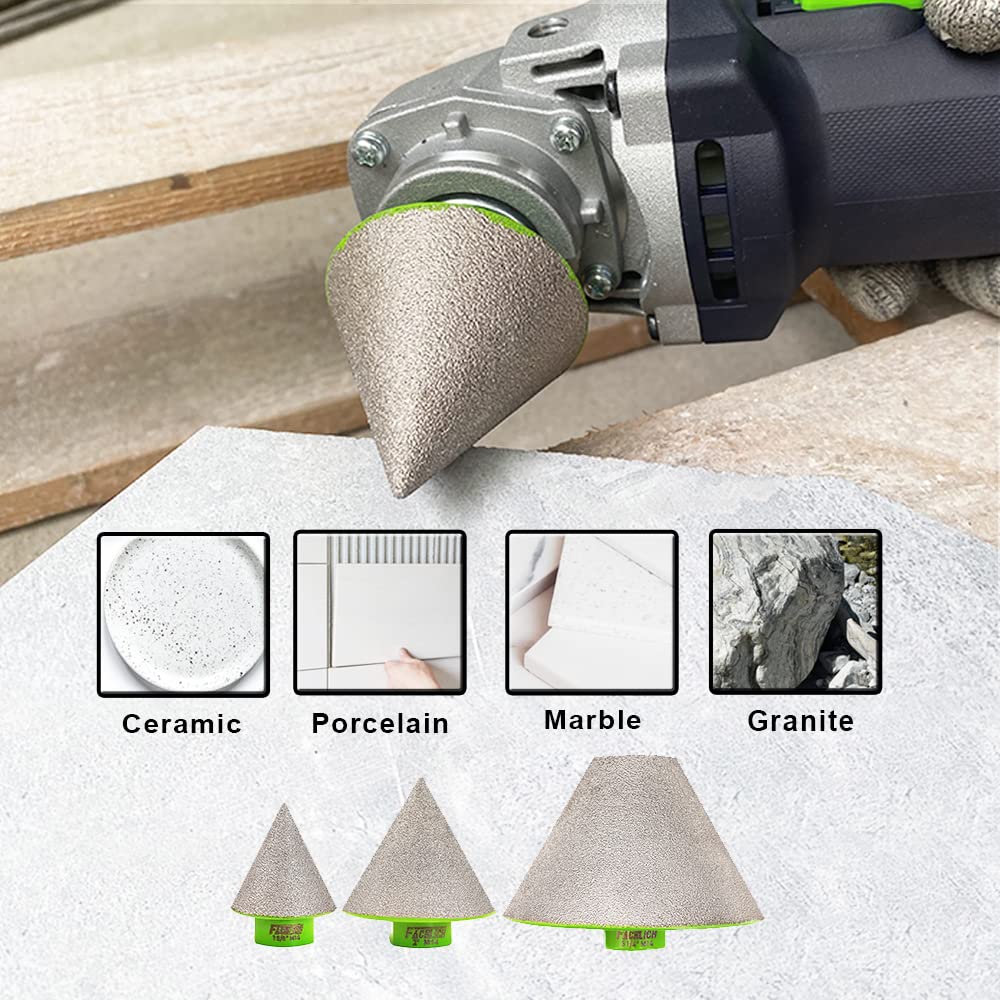 Tile Hole Saw Kit Diamond - (6/8/10/25/35/50/75/127mm Drill Bits+Finger Bit+Chamfer Bit+Adapter+Tile Blade) Diamond Hole Saw Kit for Porcelain Ceramic Marble Brick Granite,5/8"-11 Thread