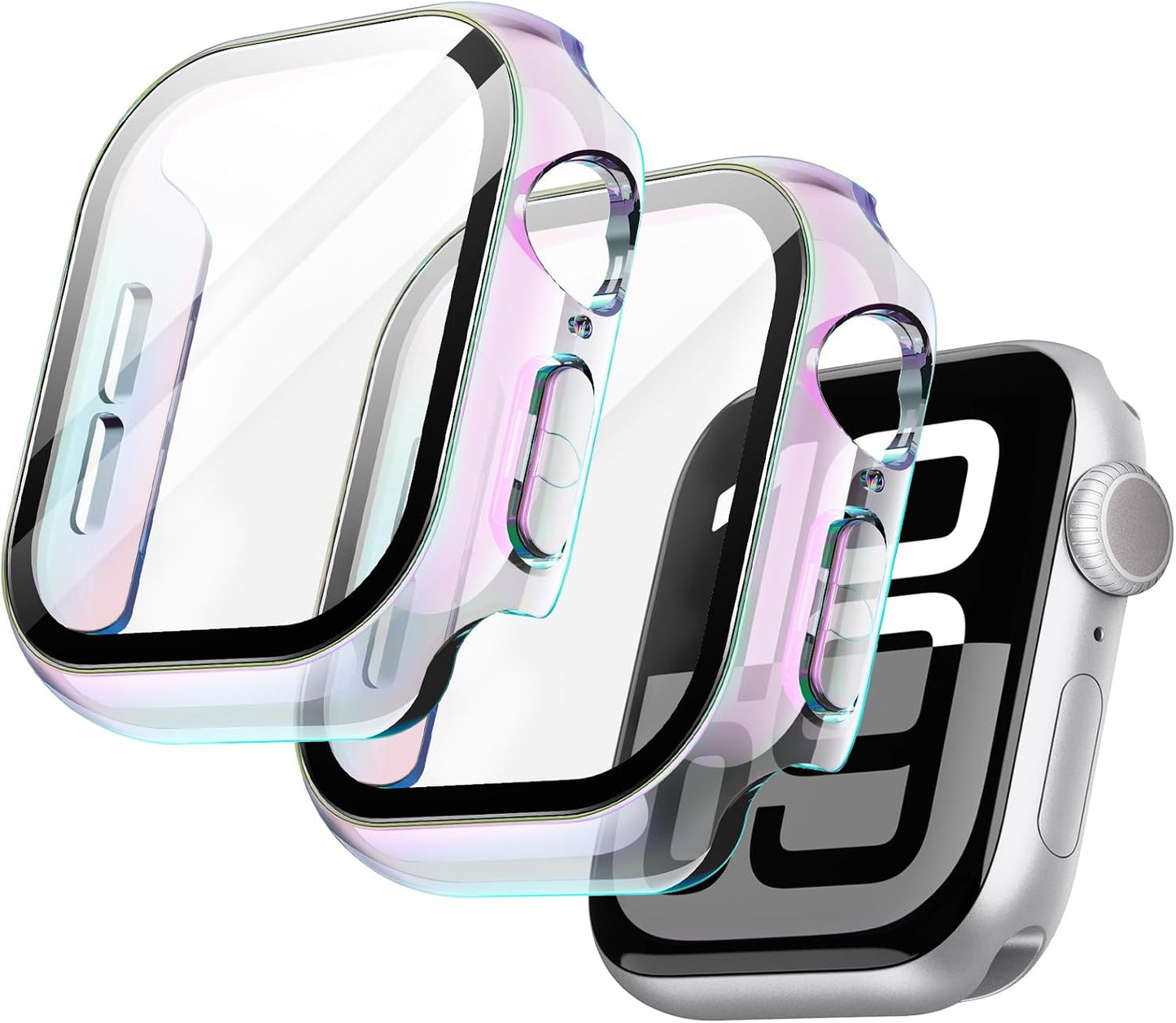 11/10 46mm, 2 Pack JETech Plated Case with Screen Protector for Apple Watch Series Metallic Luster Design, Overall