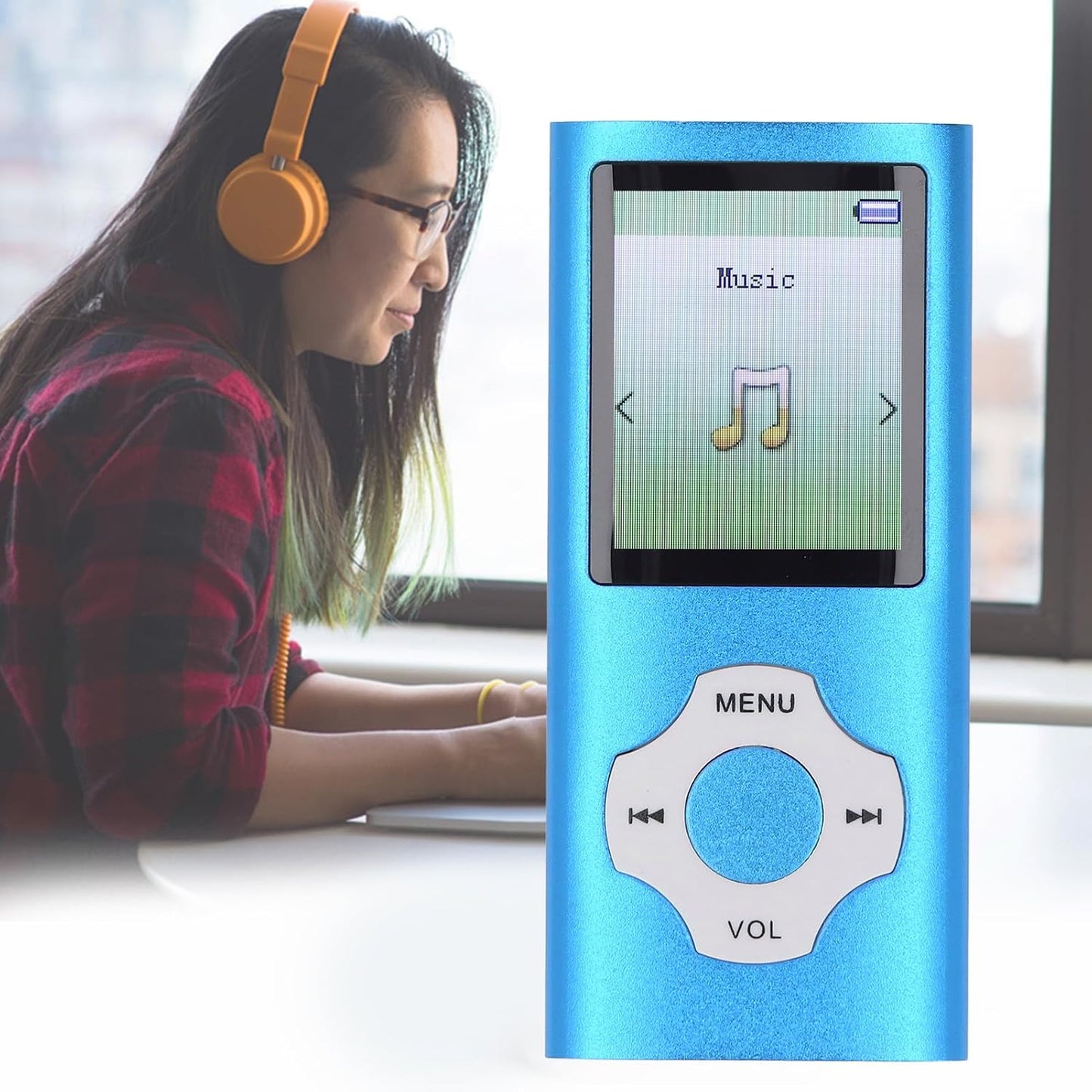 MP3 MP4 1.8in 128GB Player, Lossless Sound Portable Video Music Player, Color Screen Digital Music Player with Speaker