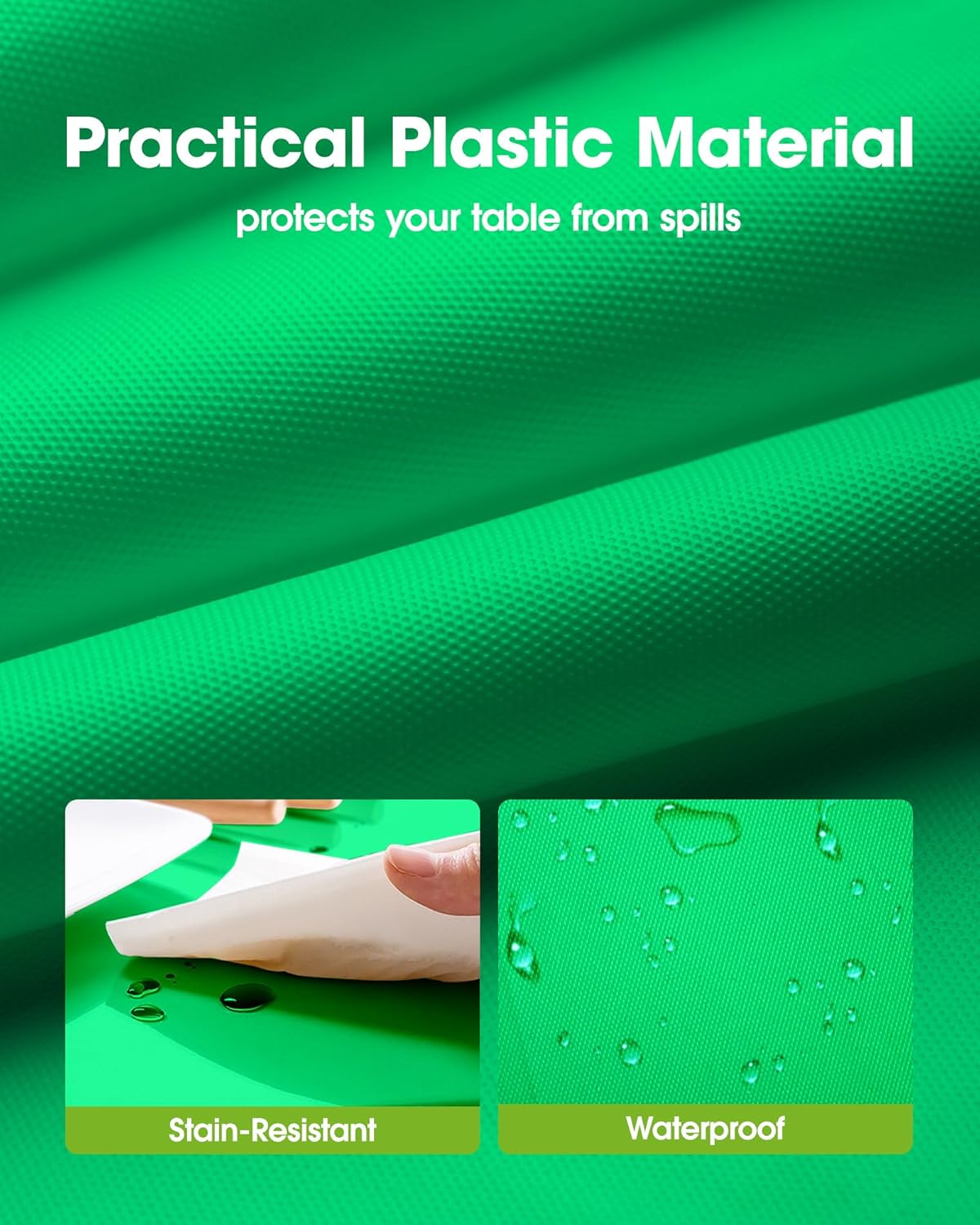 Pureegg Disposable Plastic Tablecloths - 8 Pack, 54 x 108 Inch, St. Patrick's Day & Christmas Decor, Leakproof Green