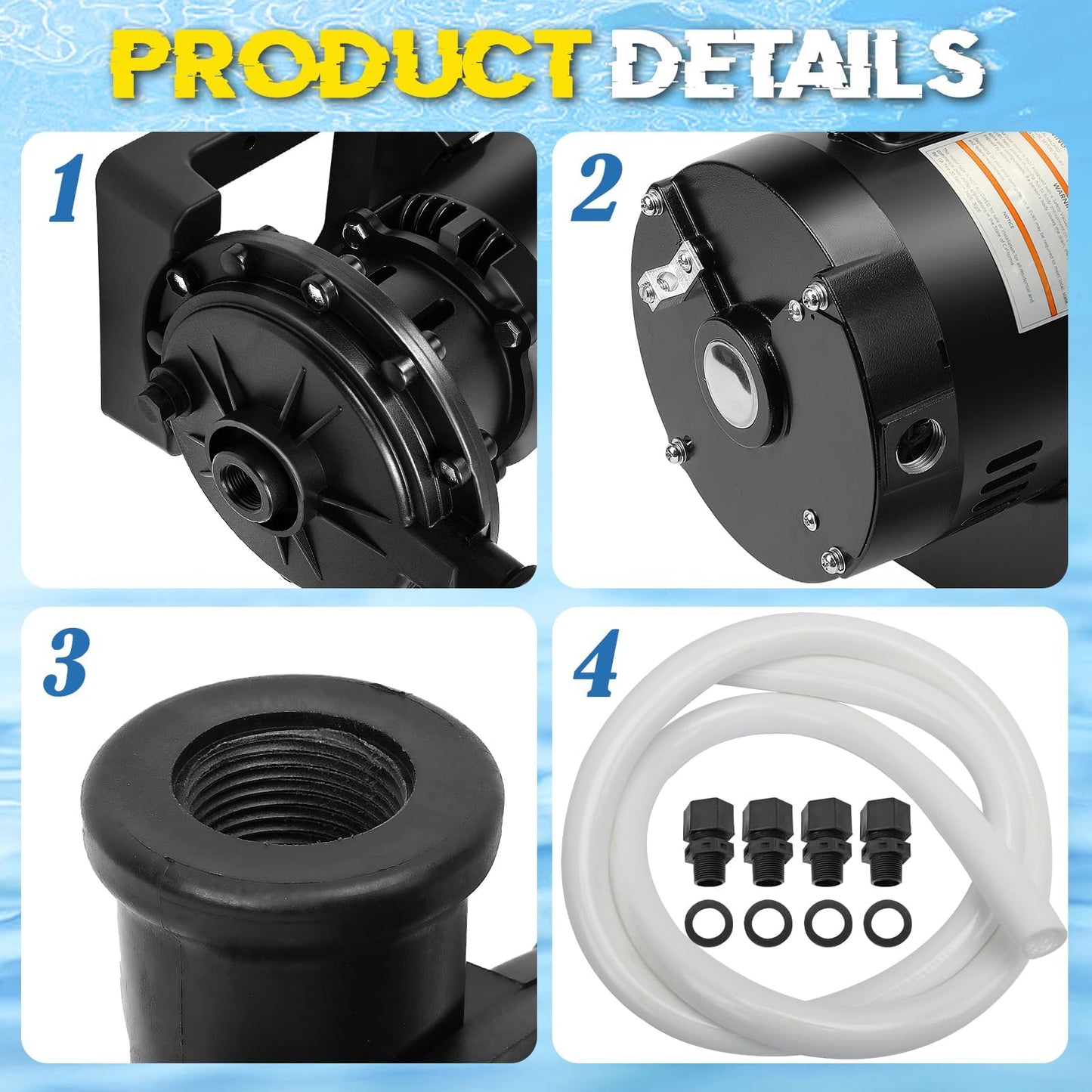 PB4-60 3/4 HP Booster Pump 115/230V 3450RPM, Compatible with Polaris 280 380 480 Pressure Pool Cleaners