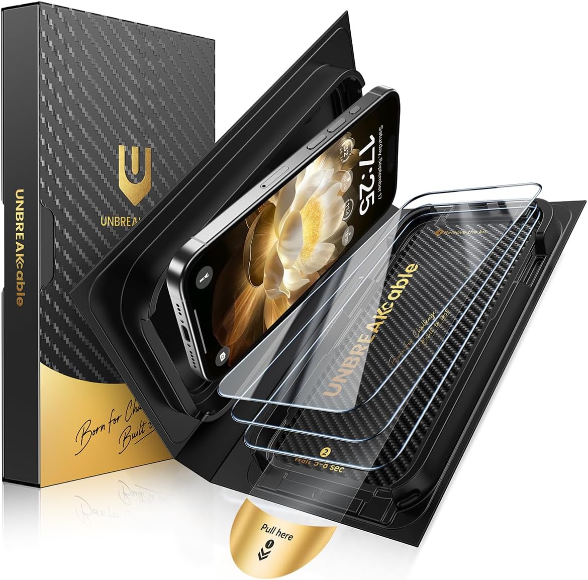 15 [3-Pack], 9H+ 6.7-Inch UNBREAKcable iPhone Pro Max Screen Protector Tempered Glass with Auto-Align Tech for Easy