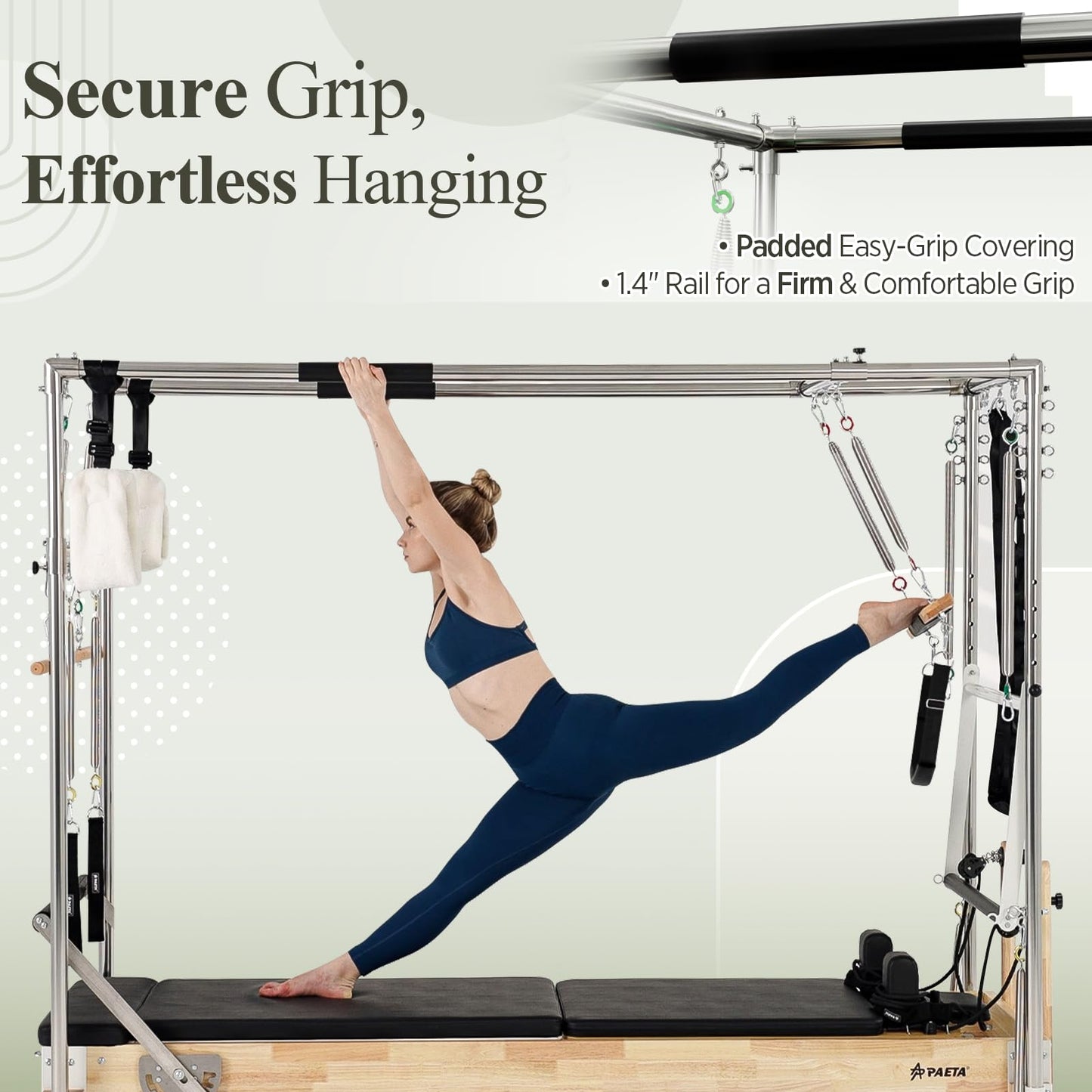 PAETA Pilates Reformer, Wooden Reformer Pilates Machine with Cadillac Trapeze Table, Pilates Equipment for Home Workout and Studio, Includes Sitting Box, Jumpboard(Reformer Cadillac